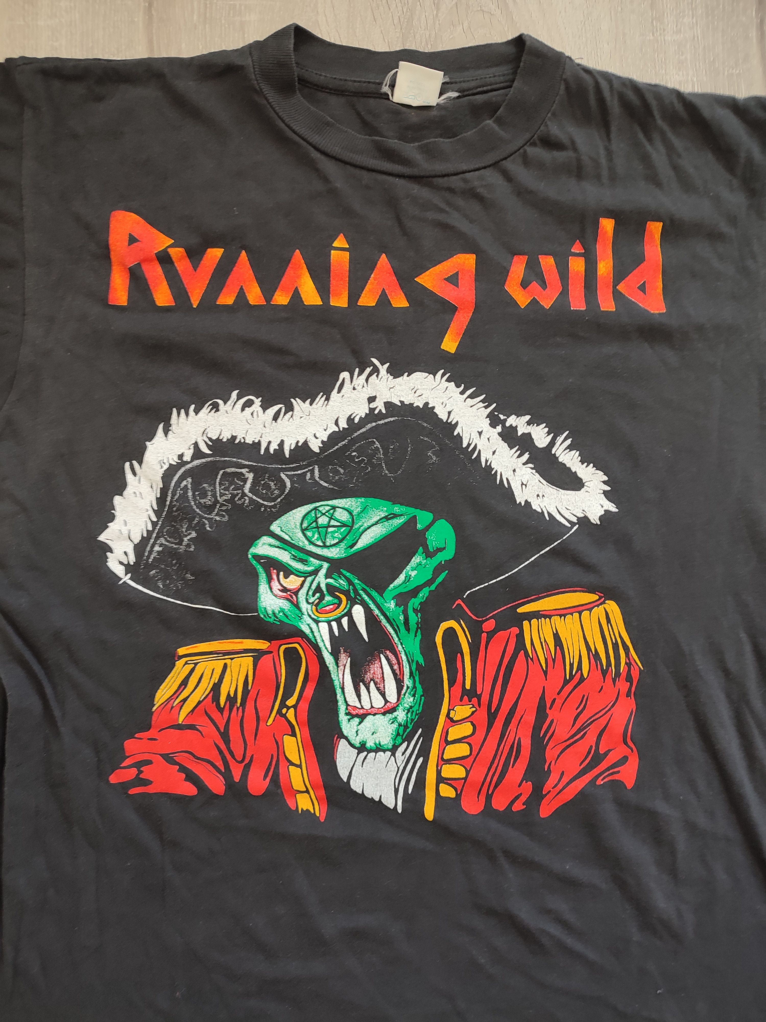 Vintage Running Wild Death or Glory Europian tour 1990 t shirt Size US L / EU 52-54 / 3 - 6 Thumbnail