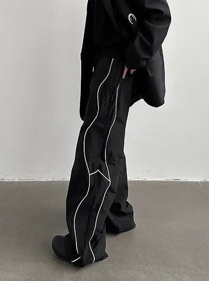 Japanese Brand × Vintage Y2K 2000s retro side swirl line baggy pants Size US 32 / EU 48 - 3 Thumbnail