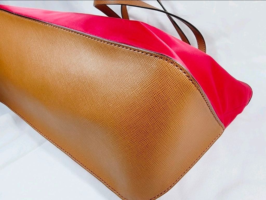 Michael Kors Women's Michael Kors Red & Brown Nylon Tote Bag Size ONE SIZE - 7 Thumbnail