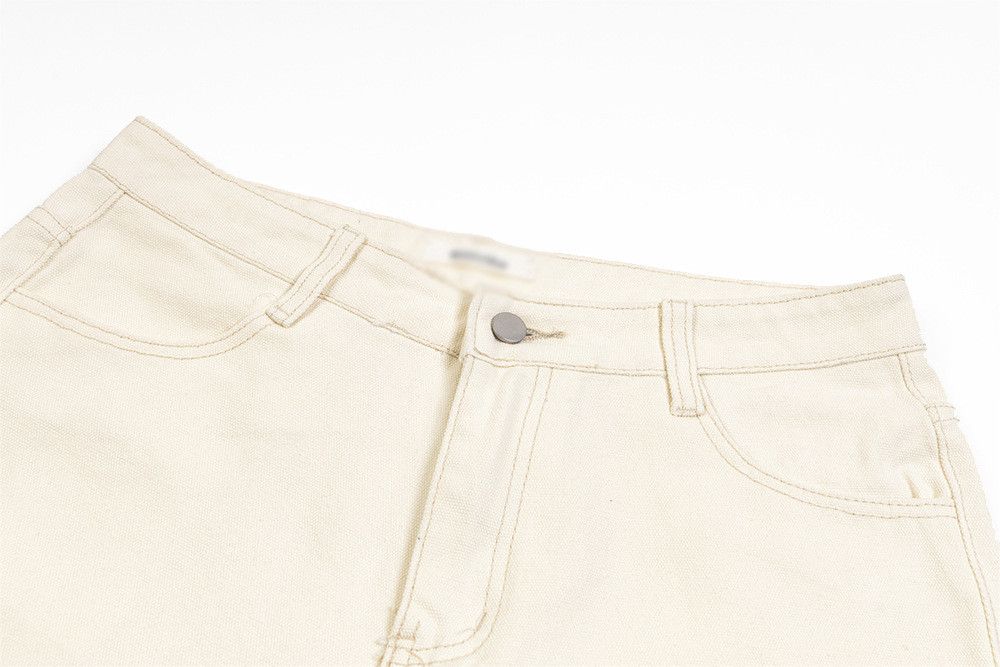 Jean Men's high street loose wide-leg flame stitching jeans Size US 32 / EU 48 - 3 Thumbnail