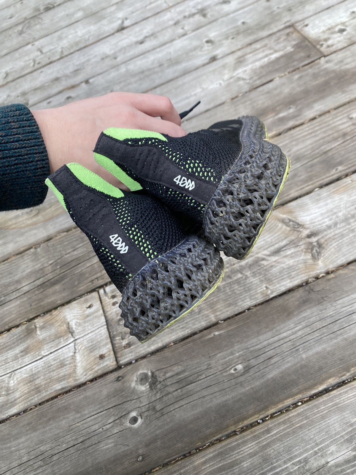 Adidas 2021 4DFWD Core Black Green Shoes Size 9 Size US 9 / EU 42 - 7 Thumbnail