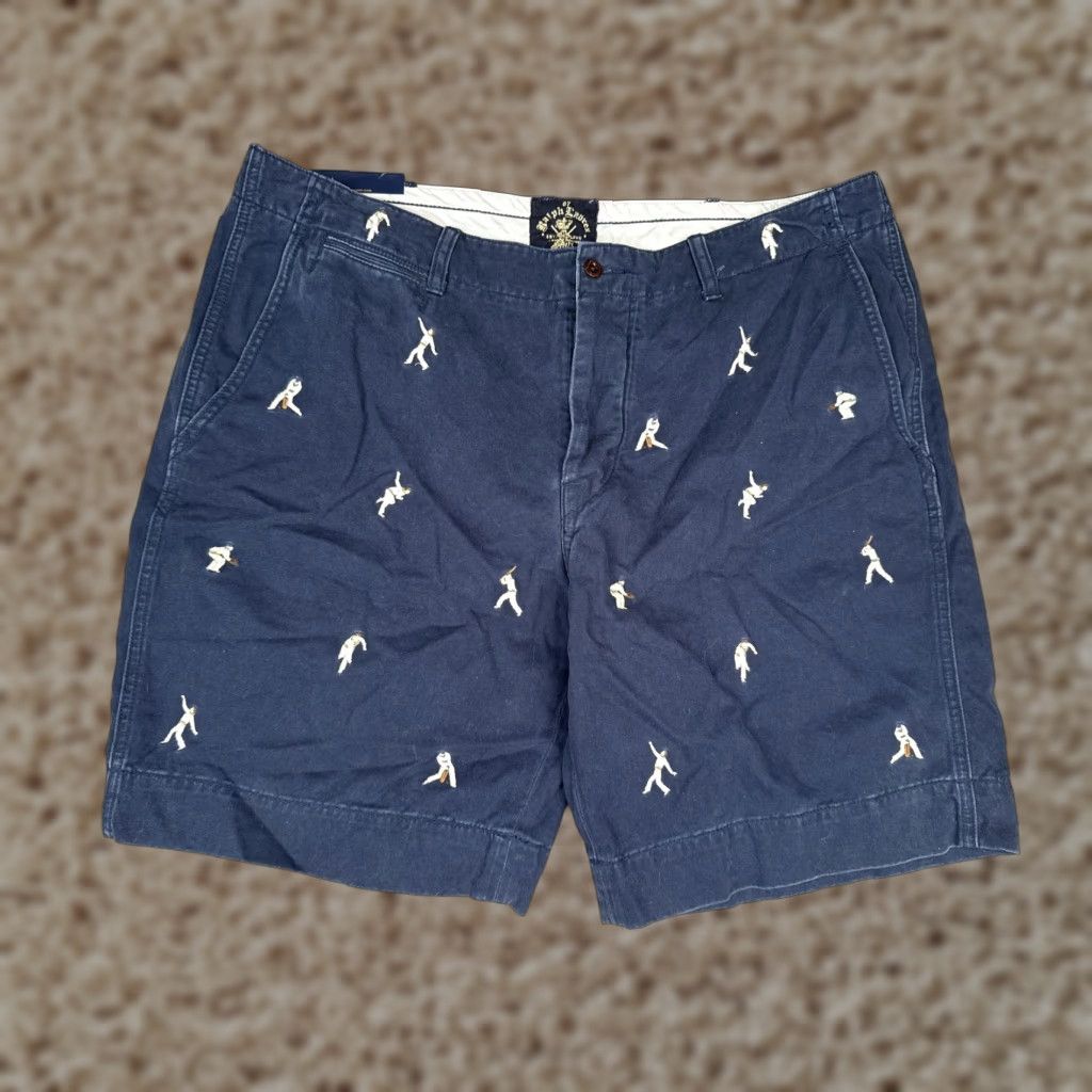 Polo Ralph Lauren Polo Ralph Lauren Shorts Mens 40 Blue Chino Cricket Player Embroidered Casual Size US L / EU 52-54 / 3 - 1 Thumbnail