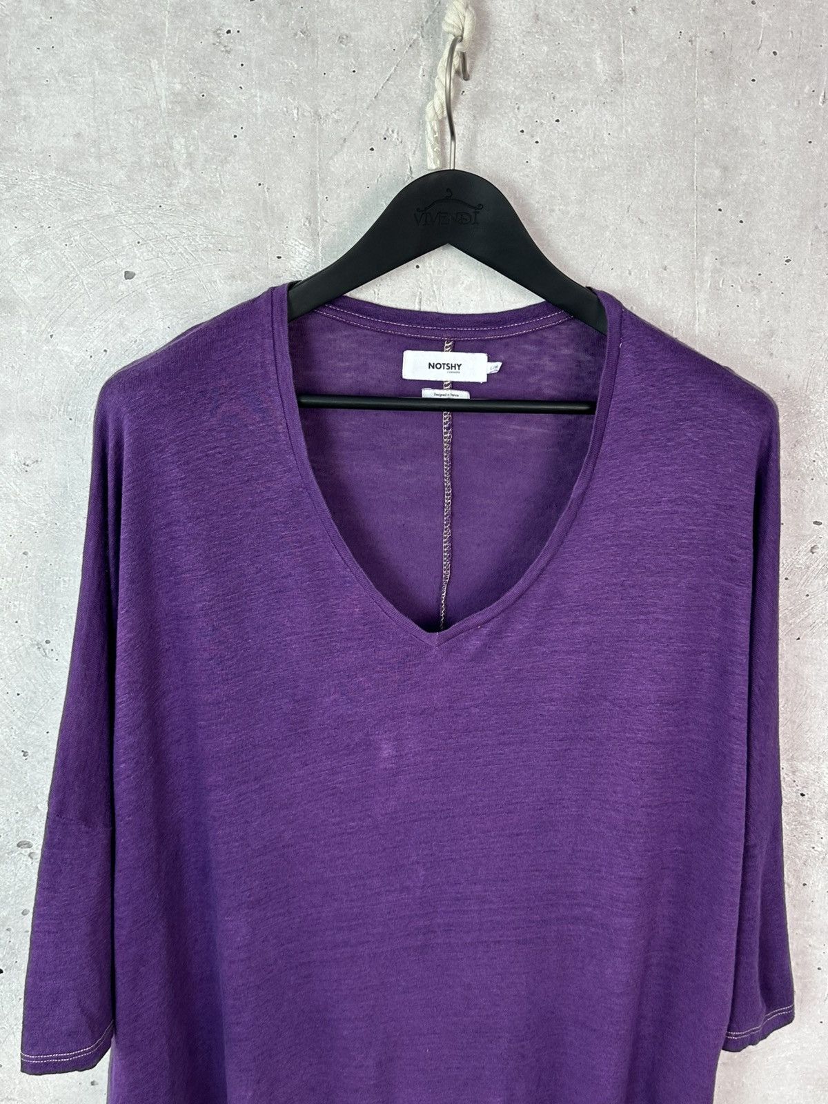 Other Not Shy Linen Purple Oversized 3/4 Sleeve Women’s Jumper Size L / US 10 / IT 46 - 2 Thumbnail