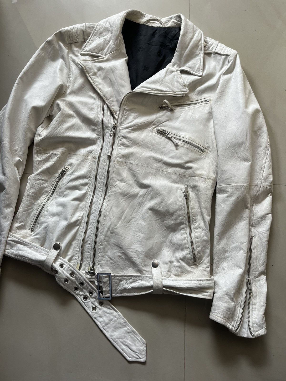 Japanese Brand Custom Culture white leather jacket Size US M / EU 48-50 / 2 - 3 Thumbnail