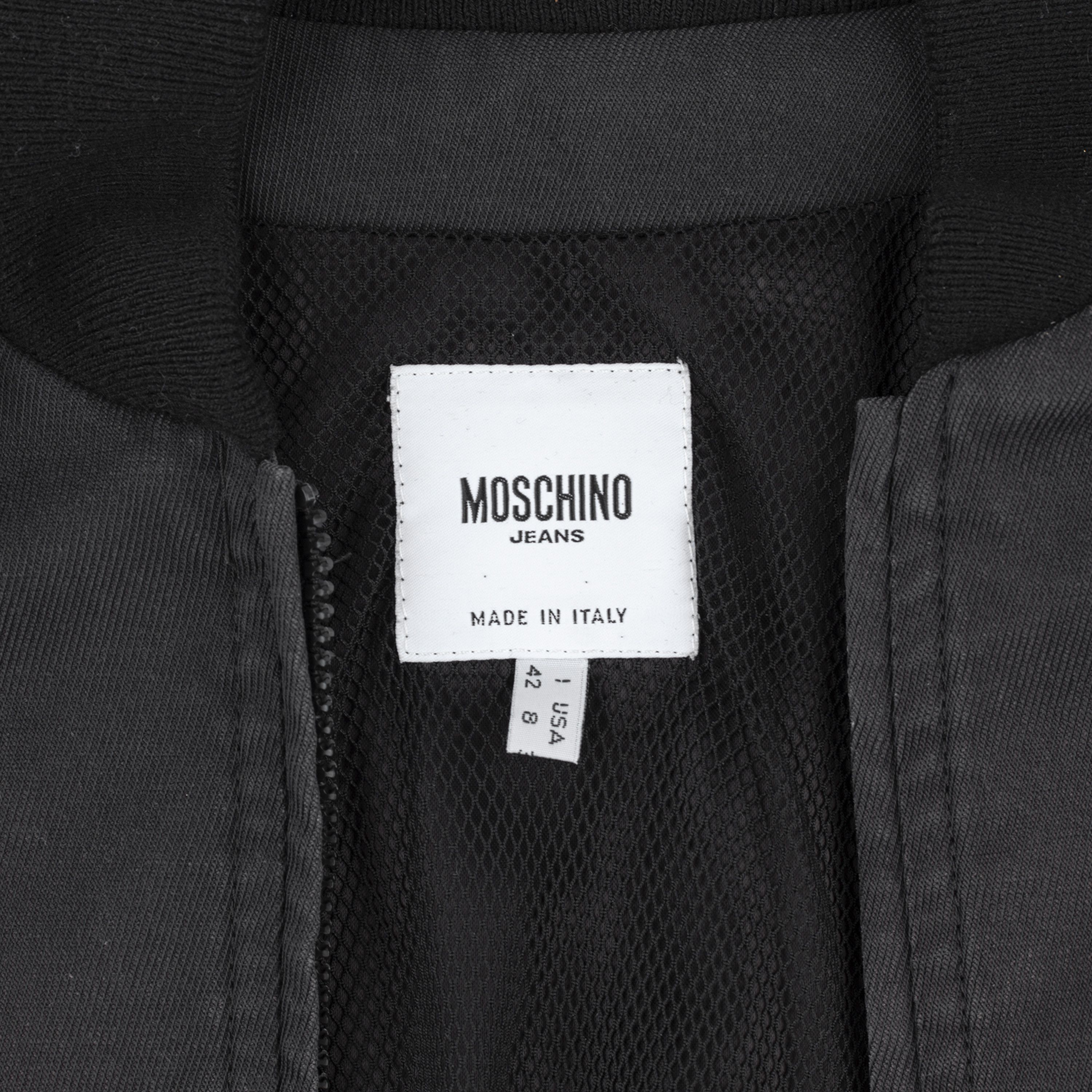 Moschino Moschino Vintage Black Bull Bomber Moto Jacket (M) Size M / US 6-8 / IT 42-44 - 6 Thumbnail