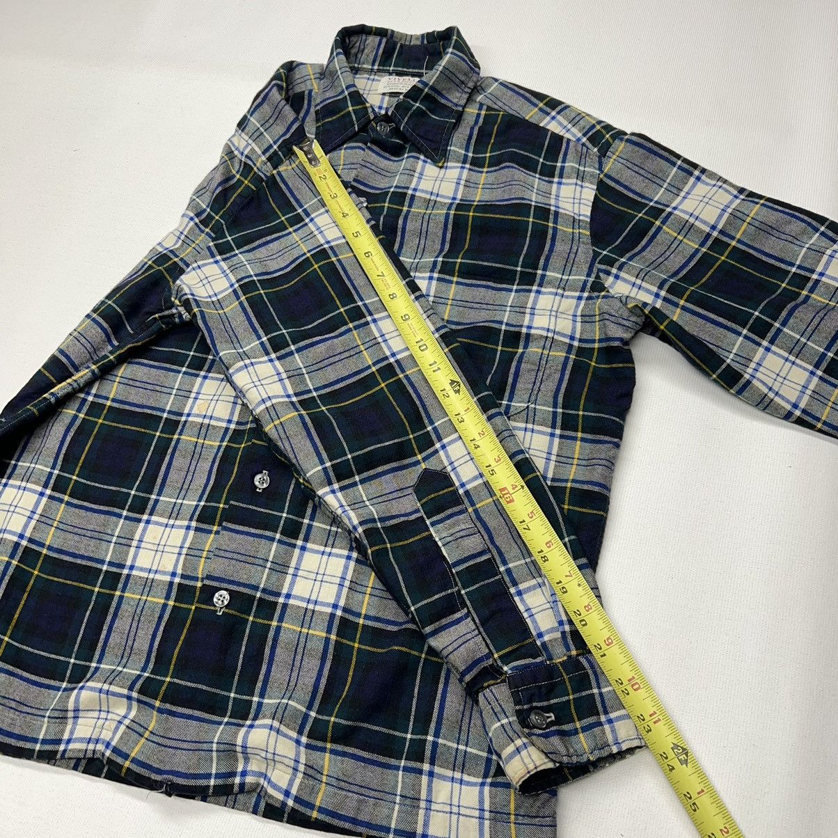 Vintage × Viyella VTG Viyella Flannel Shirt Blue Plaid Button Up Wool Scotland Size US M / EU 48-50 / 2 - 22 Thumbnail