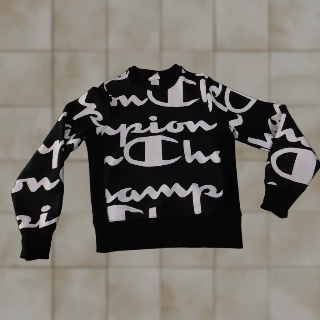 Champion Champion Sweatshirt Mens Small Black Reverse Weave Logo Crewneck Long Sleeve Pullover Knit Cotton Black Size S Regular Size US S / EU 44-46 / 1 - 1 Thumbnail
