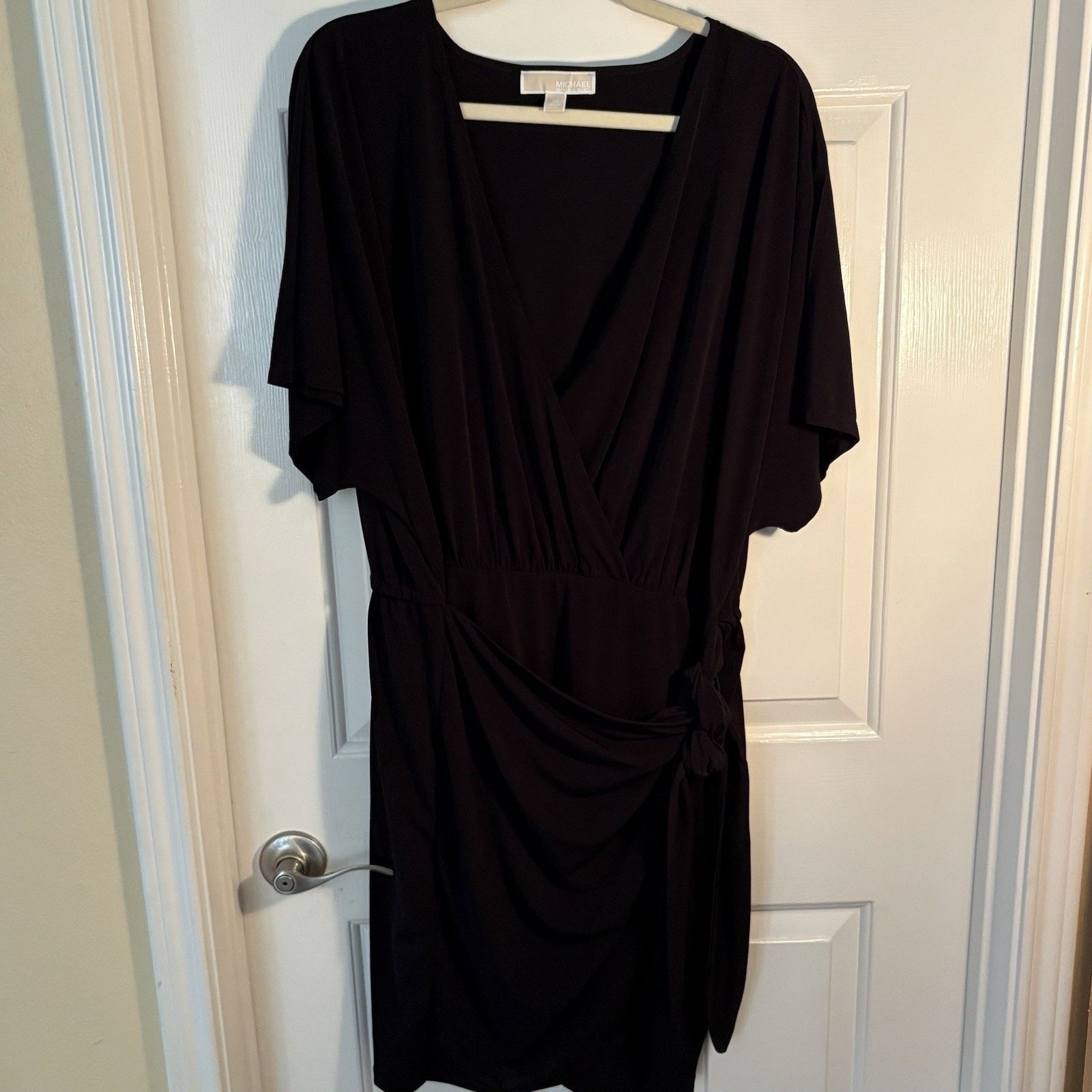 Michael Kors Michael Kors Black Wrap Dress with Tie Waist - Size 2X Size XXL / US 16-18 / IT 52-54 - 1 Thumbnail