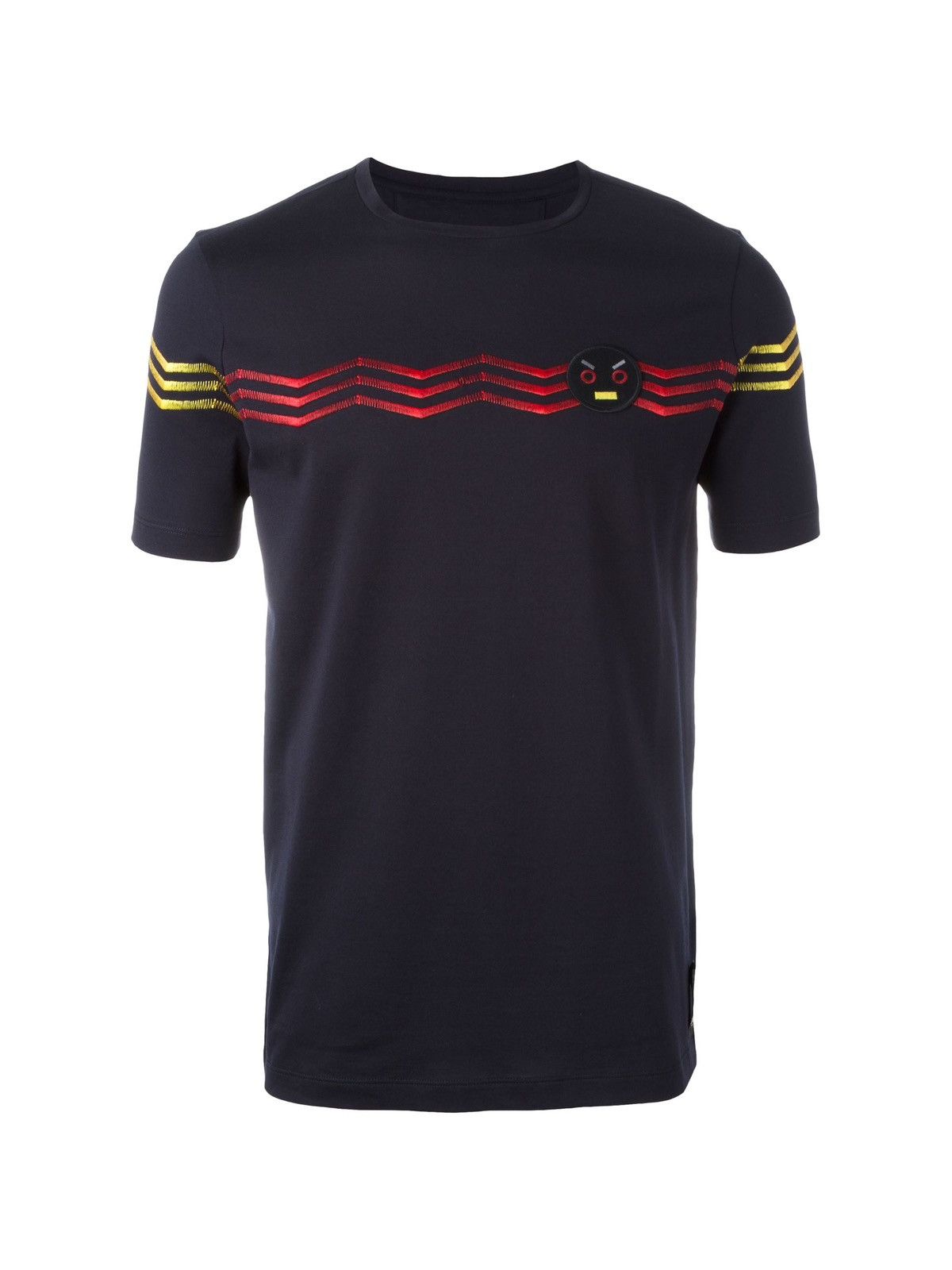 image of Fendi No Words Embroidered T-Shirt in Navy, Men's (Size Small)