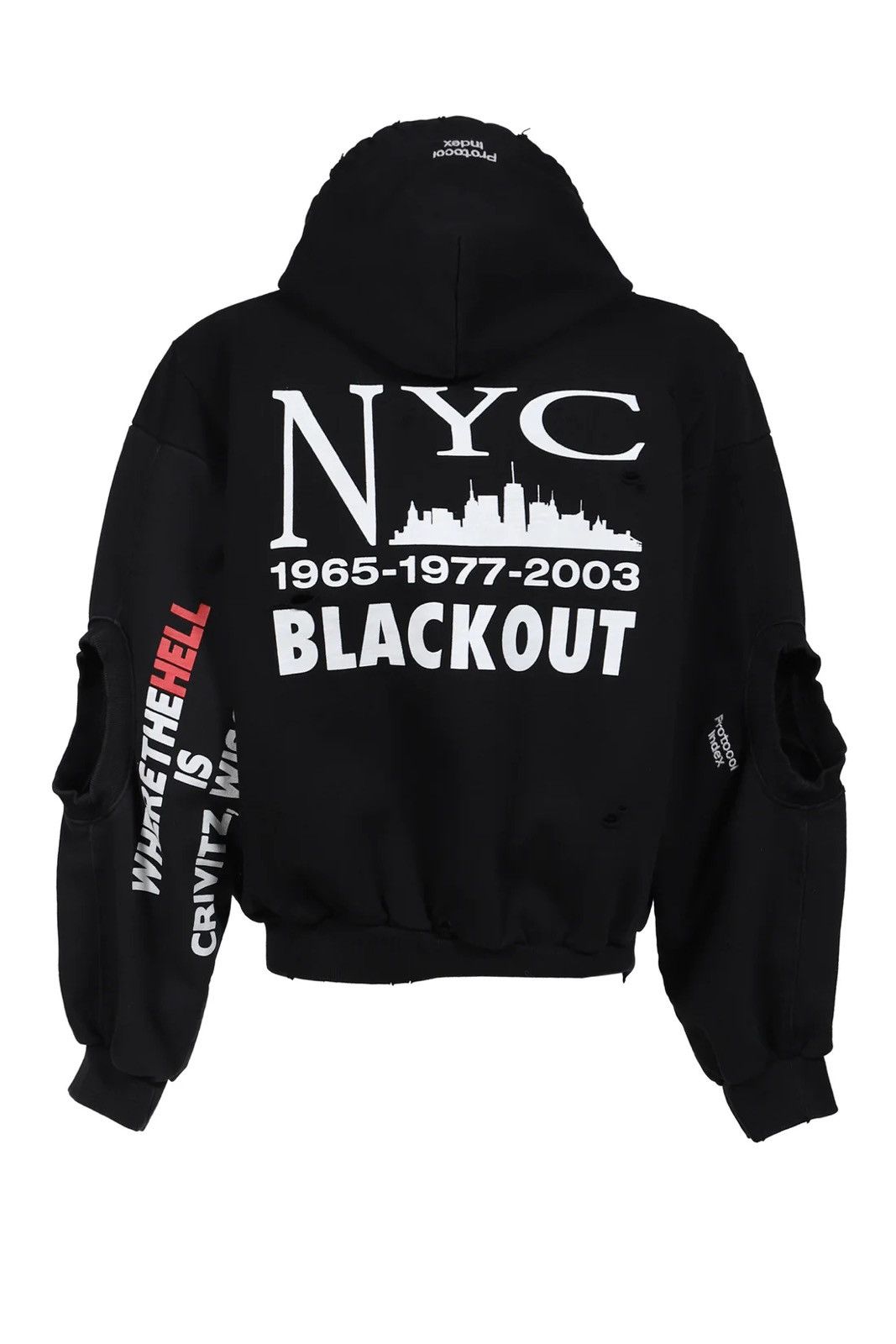 PROJECT G/R Protocol Index RECONSTRUCTED SWEATSHIRTS ZIP HOODIE