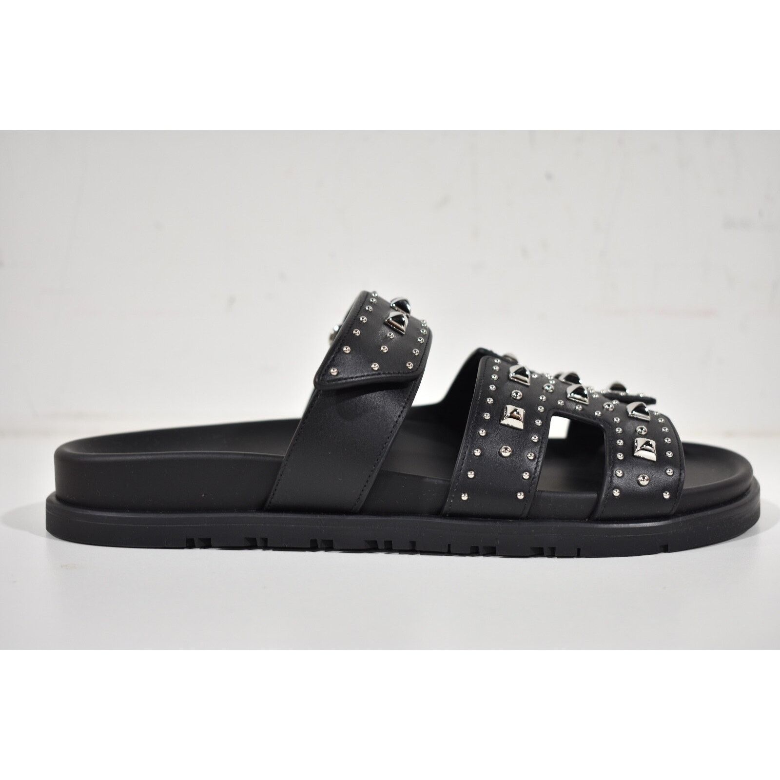 Hermes Hermes Chypre Sandal Black Studded Stud Punk Rock H Size US 9 / IT 39 - 2 Thumbnail