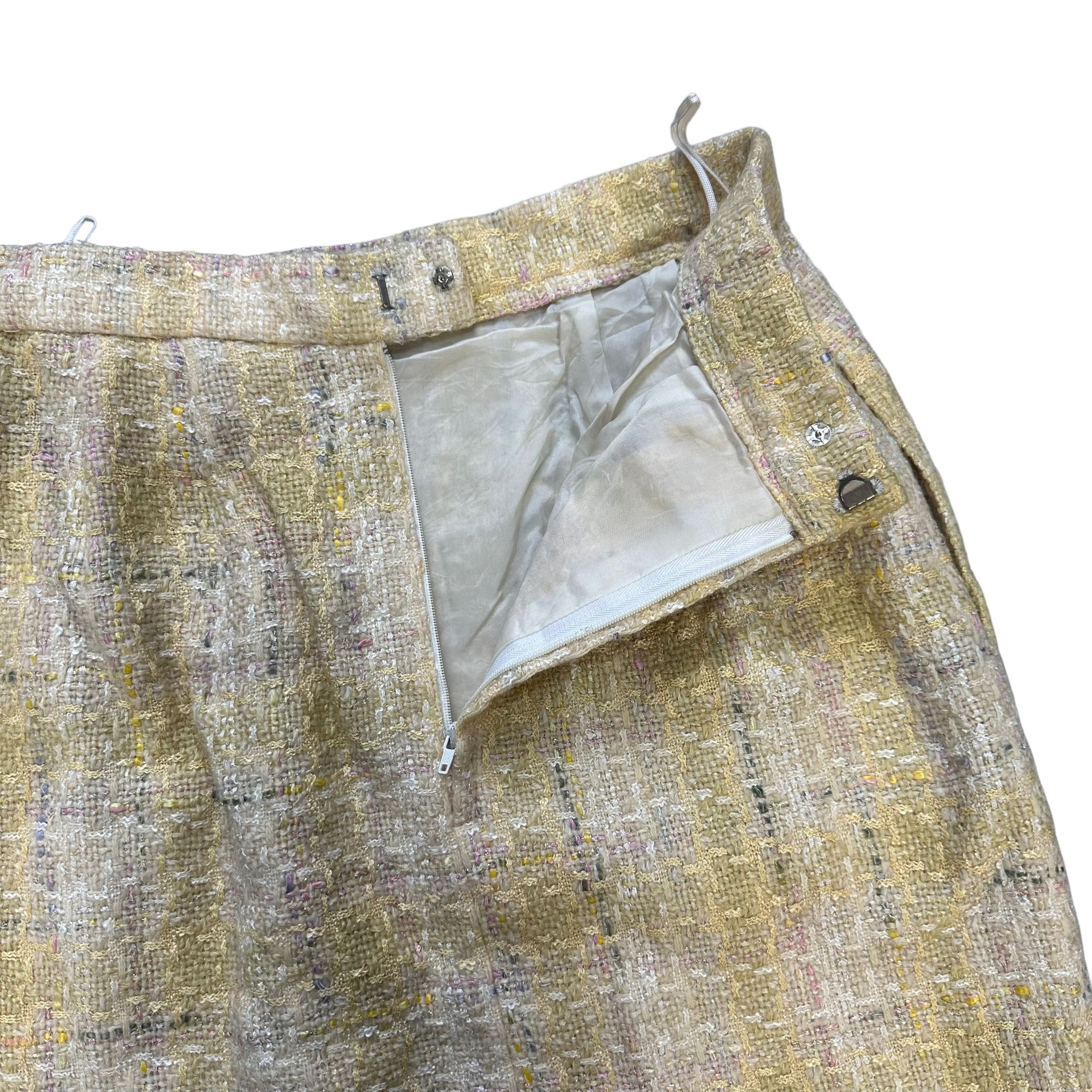 Courreges COURREGES PARIS YELLOW TWEED SKIRTS #7735-167 Size 24" / US 00 / IT 34 - 7 Thumbnail