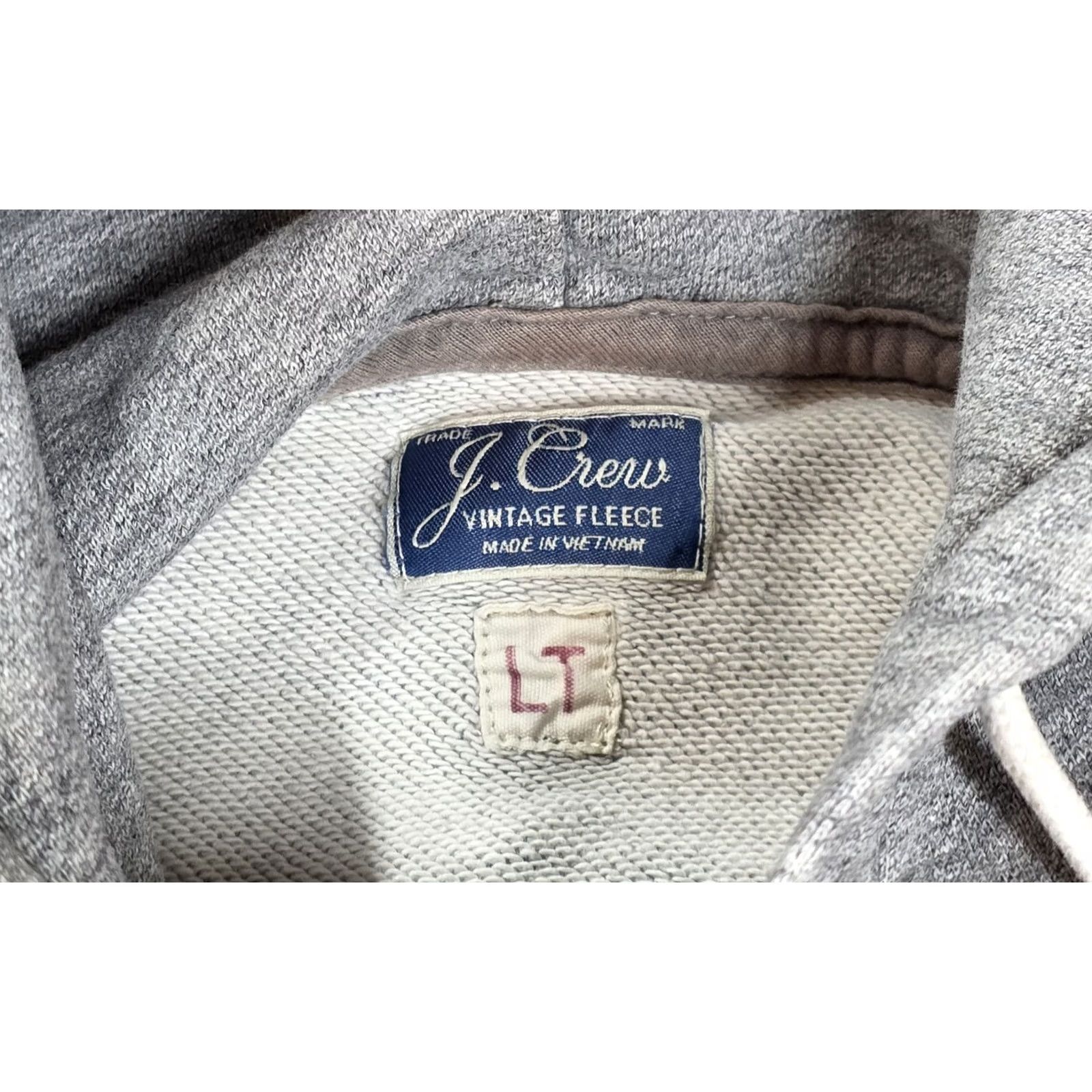 J.Crew J. Crew Sportswear Hoodie Mens LT Tall Pullover Fleece Hooded Sweatshirt Gray Heather Gray Logo Embroidered Pockets Drawstring Vintage Fleece Size US L / EU 52-54 / 3 - 7 Thumbnail