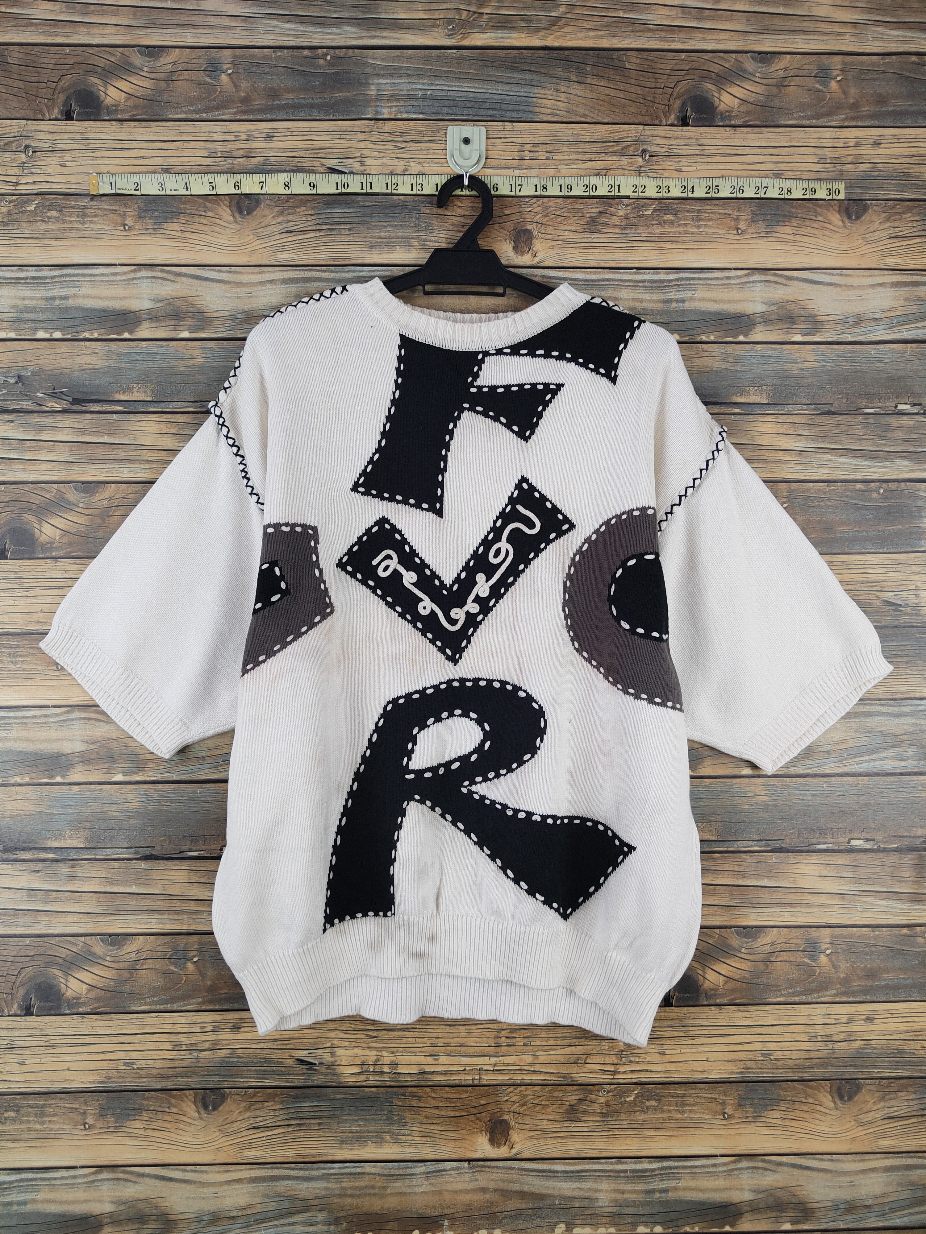 Vintage Blackpia Ivory Knitwear Short Sleeve Sweatshirts #W2234 Size US L / EU 52-54 / 3 - 1 Thumbnail