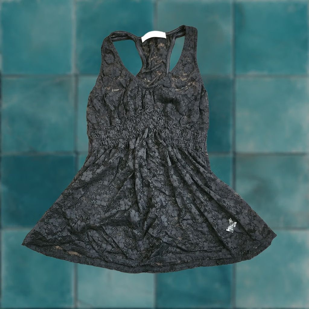 Vintage Phanuel Women's Black Sheer Lace Floral Top Tank - M, Regular, Nylon Spandex, Sleeveless, Pullover, Casual, Black, Floral, Shirt, Women Size M / US 6-8 / IT 42-44 - 1 Thumbnail