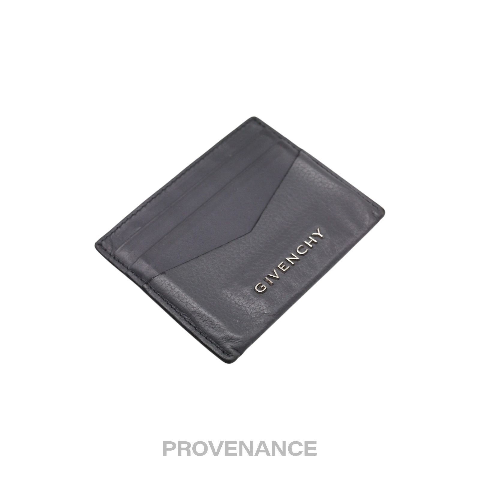 Givenchy 🔴 Givenchy Logo Card Holder Wallet - Grey Leather Size ONE SIZE - 4 Thumbnail