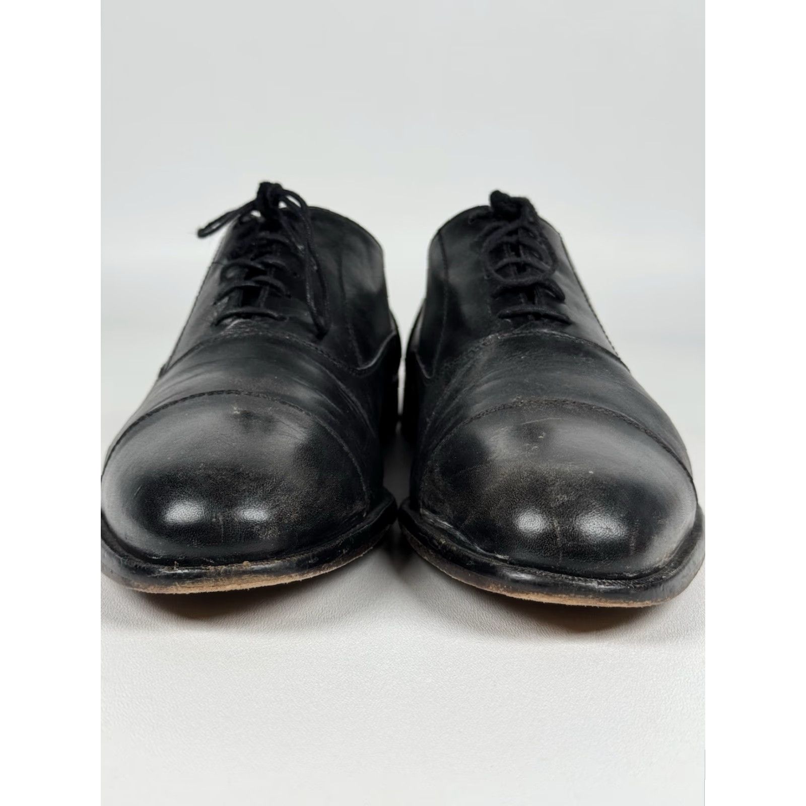 Vintage Broletto Men's Dress Shoe Cap Toe Lace Up Oxfords Black Leather Made In Italy 11 M Size ONE SIZE - 3 Thumbnail