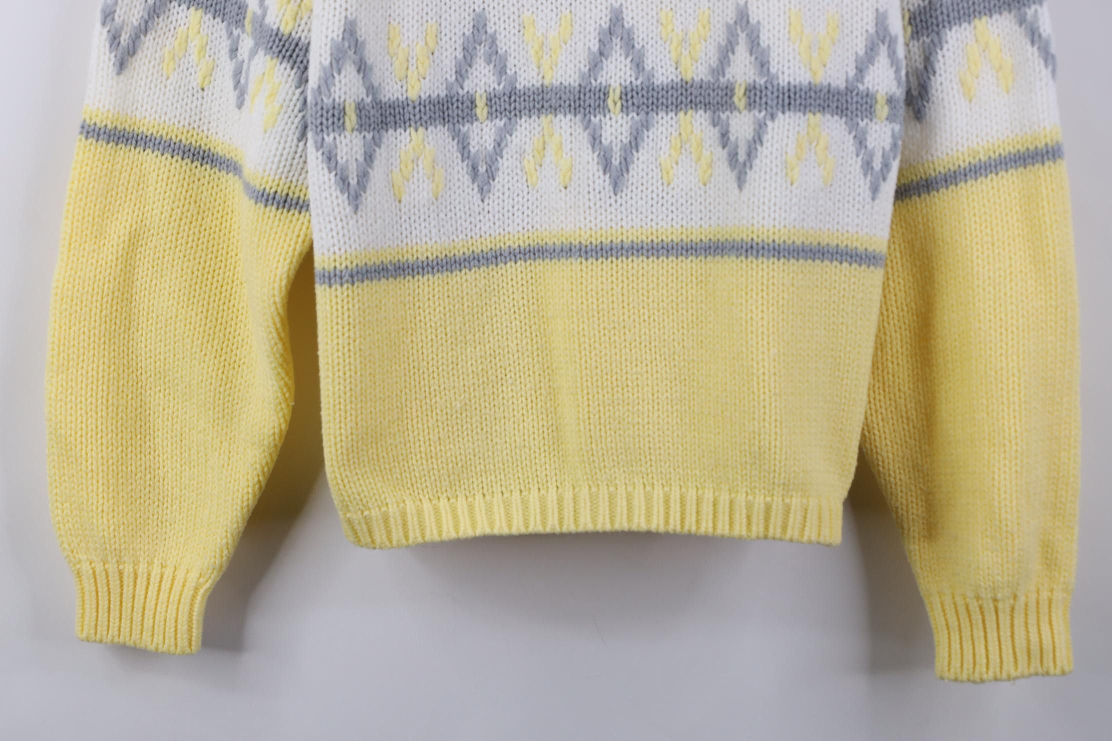 Vintage Vintage 90s Streetwear Ribbed Knit Argyle Diamond Sweater Size L / US 10 / IT 46 - 3 Thumbnail