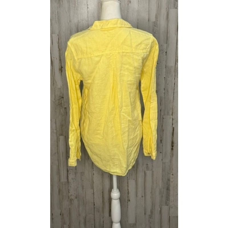 Anthropologie Cloth & Stone Women's Yellow Linen Button-Up Shirt Small Size S / US 4 / IT 40 - 6 Thumbnail