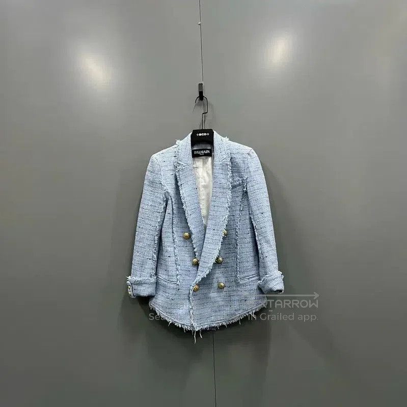 Balmain Balmain Blue Cotton Women's Jacket . Size XXS / US 00 / IT 34 - 1 Thumbnail