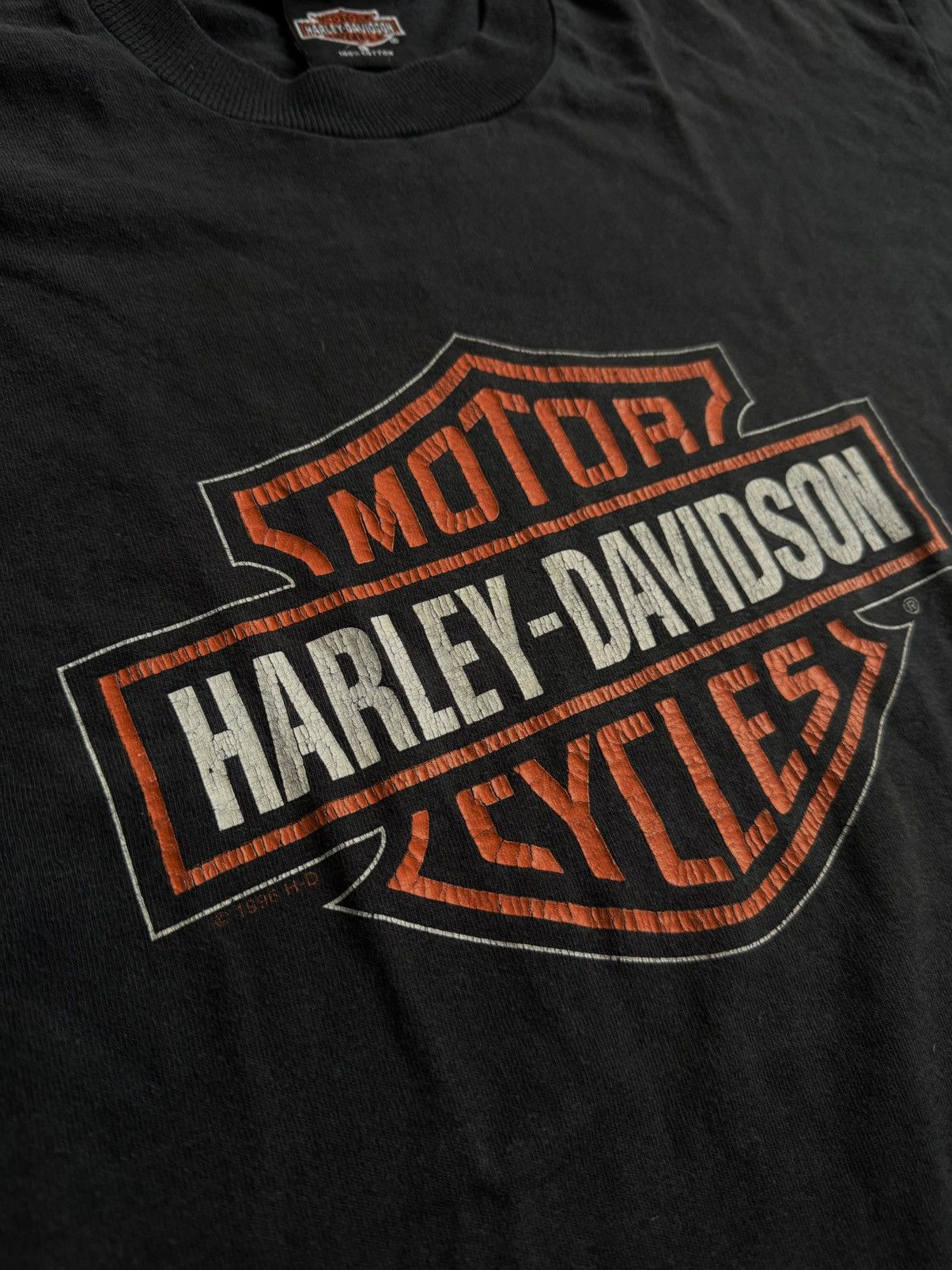 Harley Davidson × Vintage Vintage 1996 tee centre Big Logo t-shirt Size US S / EU 44-46 / 1 - 5 Thumbnail
