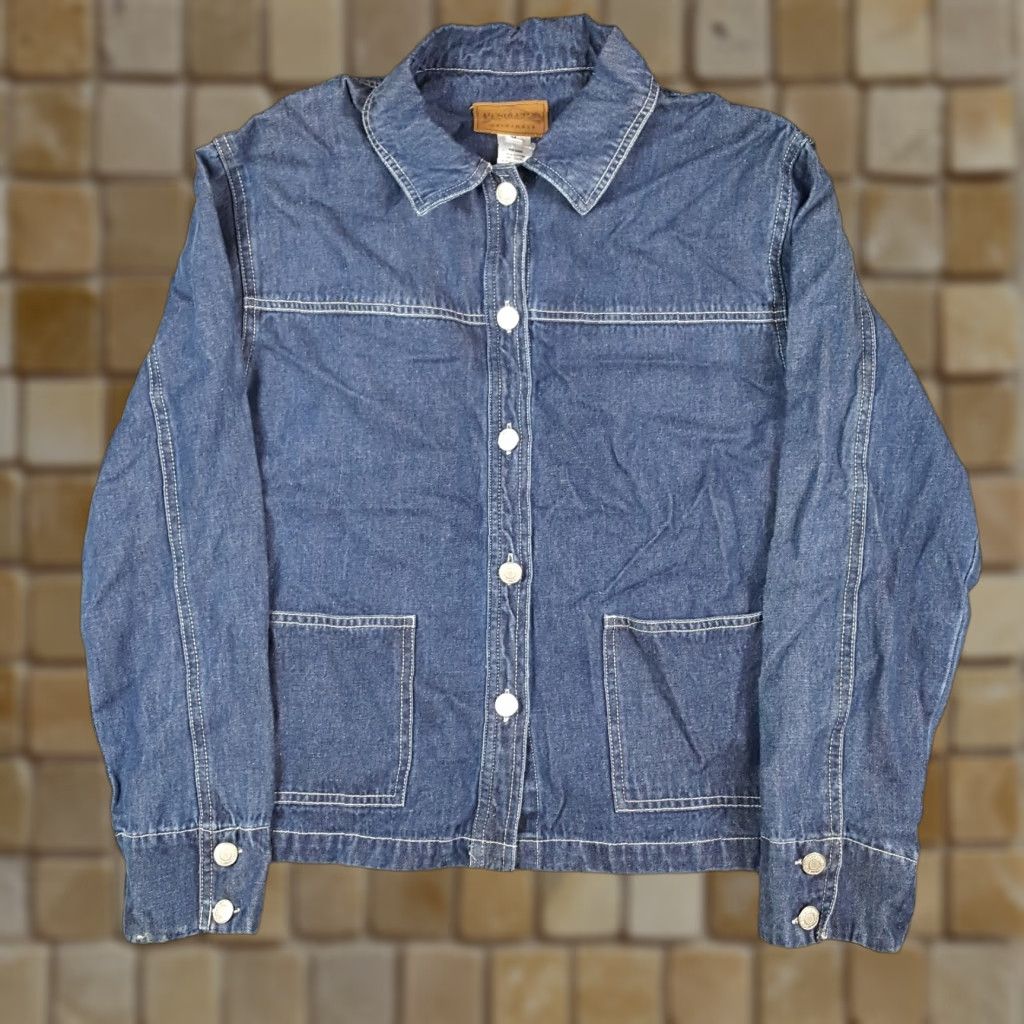 Pendleton VINTAGE Pendleton Denim Trucker Jacket Women's Size M Jean Jacket Western Cowgirl Retro Size 32" / US 10 / IT 46 - 1 Thumbnail