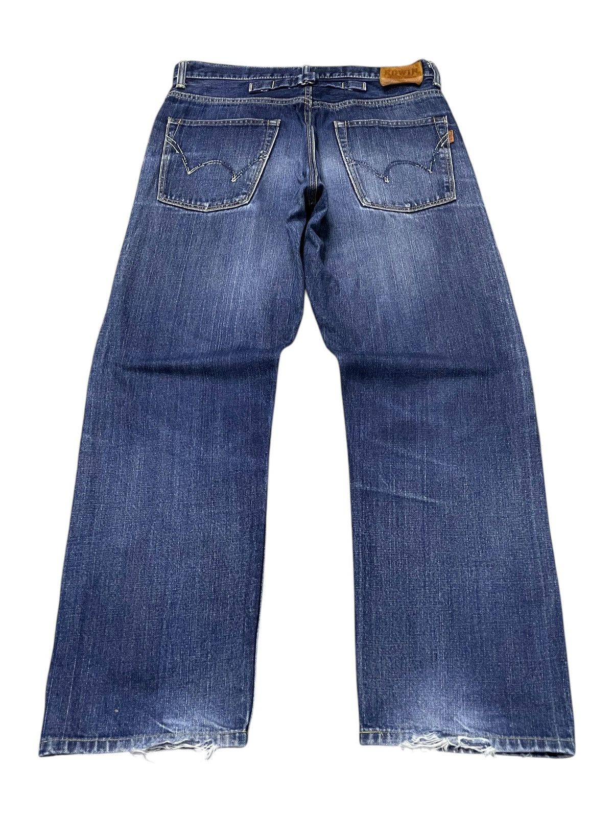 Edwin Rare Edwin 505 Z Selvedge Buckle Back Baggy Loose Jeans Size US 34 / EU 50 - 3 Thumbnail