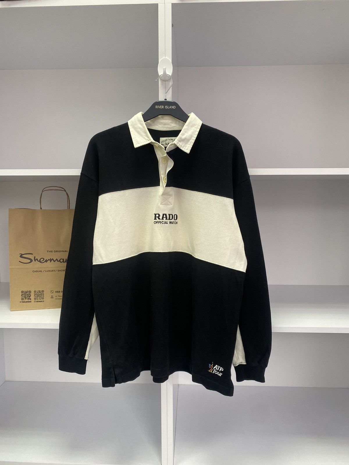 Designer × Vintage Vintage ATP Tour Rado Long Sleeve Rugby Size US L / EU 52-54 / 3 - 2 Thumbnail