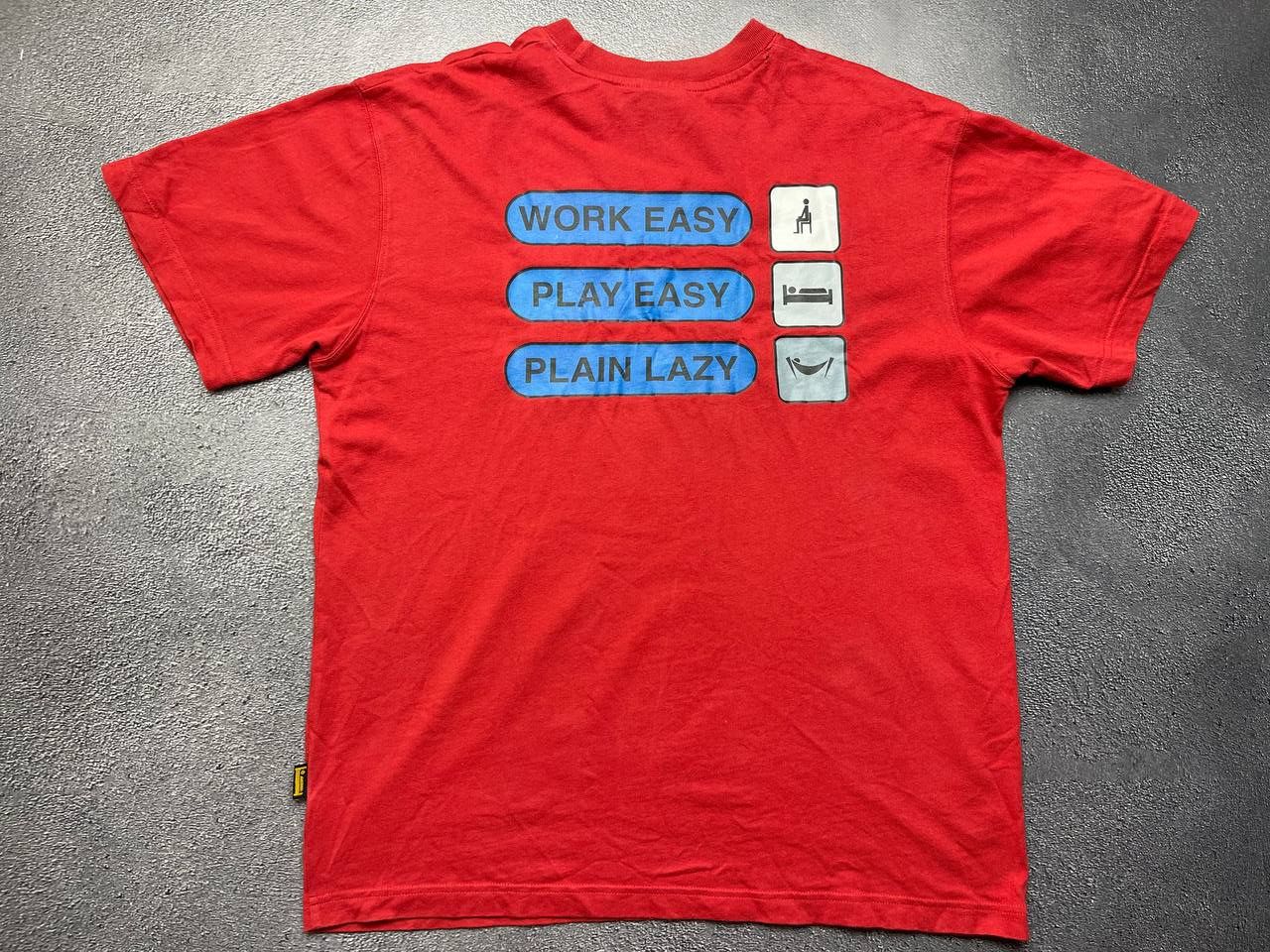 Vintage Vintage 90s Adult “ Plain Lazy Humor Tee Size M Size US M / EU 48-50 / 2 - 5 Thumbnail