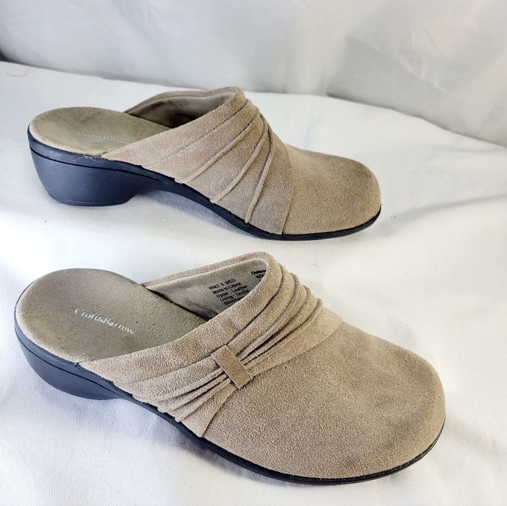 Croft & Barrow Women's Croft & Barrow tan suede clogs size 8 Size US 8 / IT 38 - 2 Thumbnail