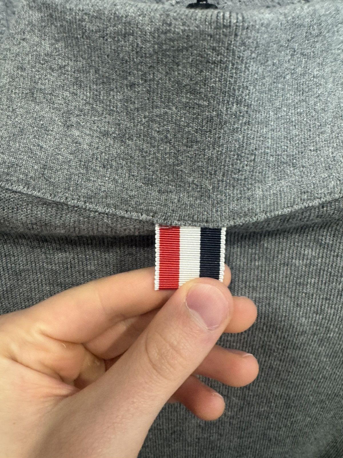 Thom Browne Thom Browne Grey Double-Face Funnel Neck Half-Zip Sweater Size US L / EU 52-54 / 3 - 12 Thumbnail