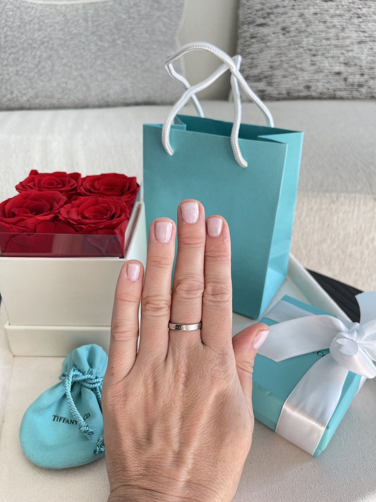 ️ Tiffany & Co. Flat Band Ring in Platinum 6.75 NEW $1500