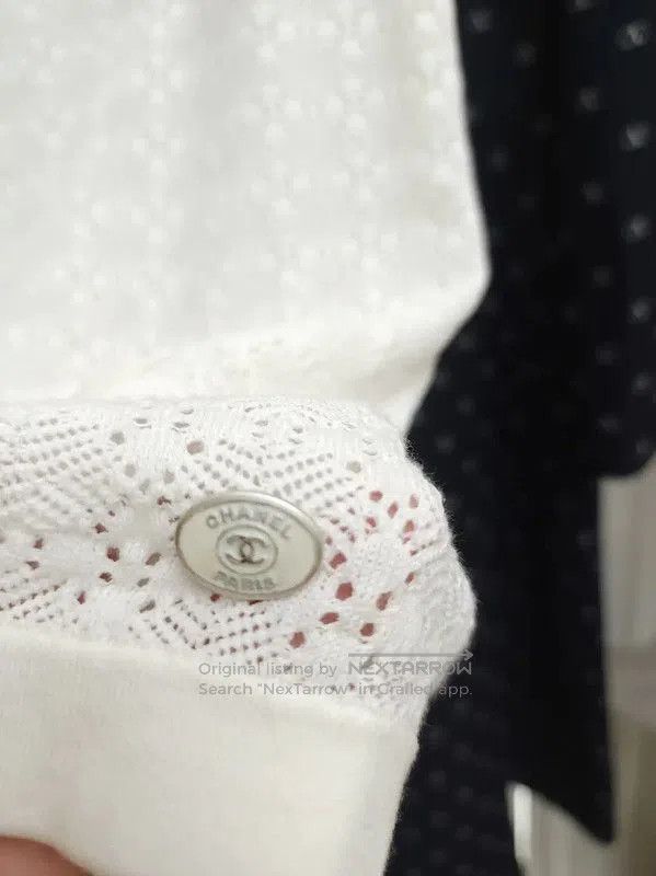Chanel Chanel White Cotton Short Sleeve Top . Size L / US 10 / IT 46 - 4 Thumbnail
