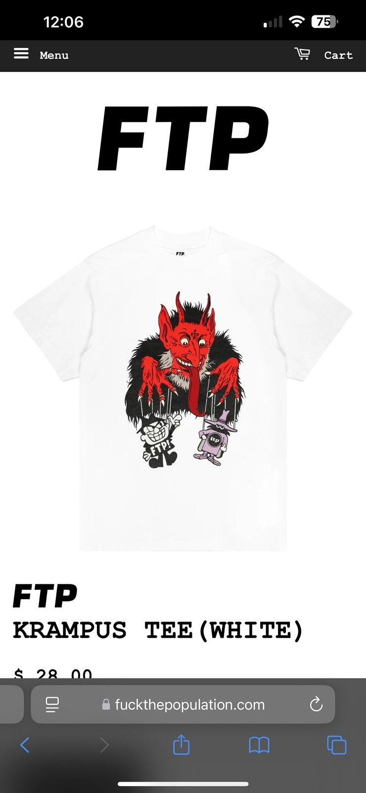 Fuck The Population × G59 Records FTP KRAMPUS TEE Size US XL / EU 56 / 4 - 1 Thumbnail