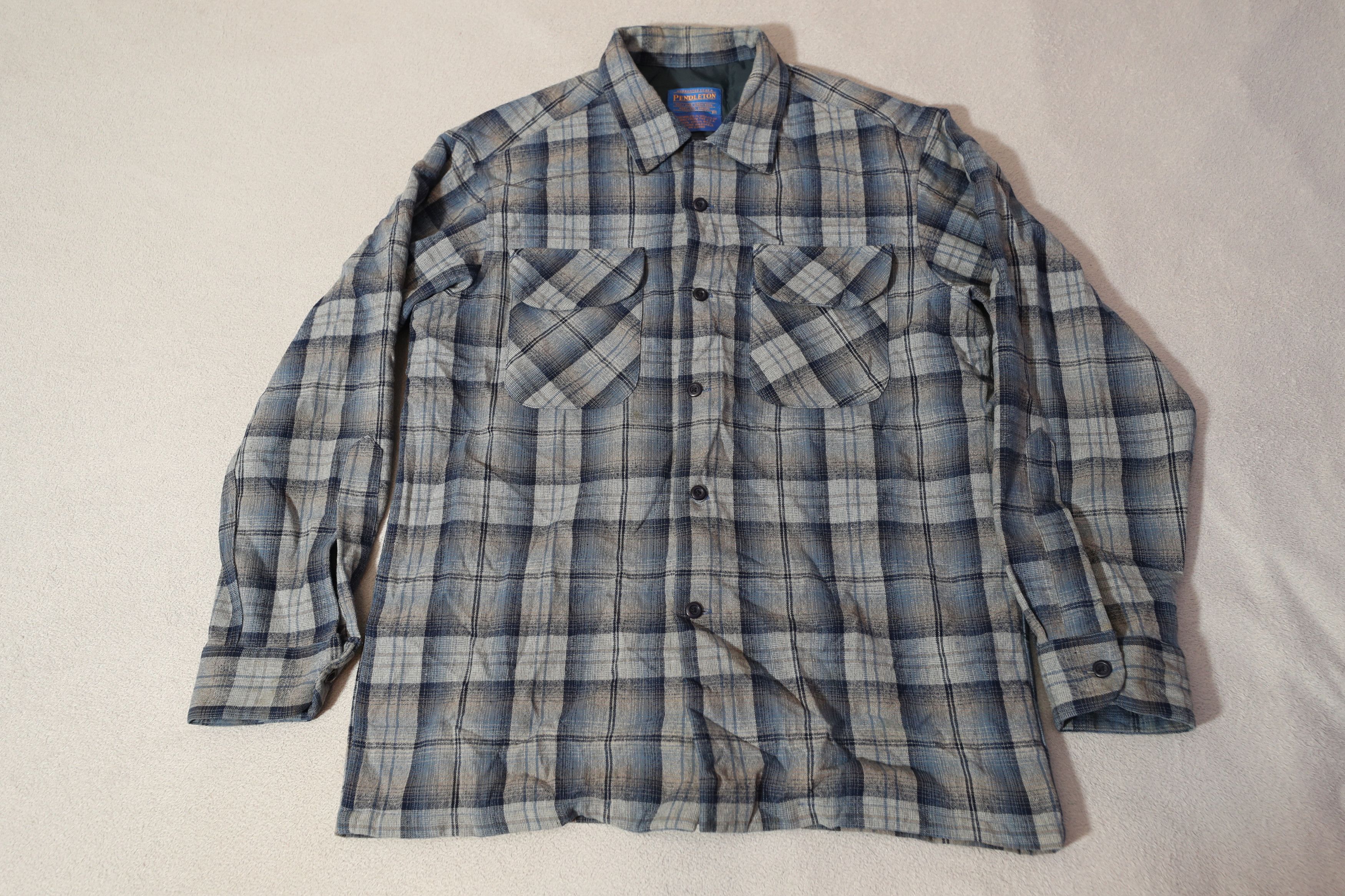 Pendleton Vintage Pendleton Wool Blue Tartan Flannel (M) Size US M / EU 48-50 / 2 - 3 Thumbnail
