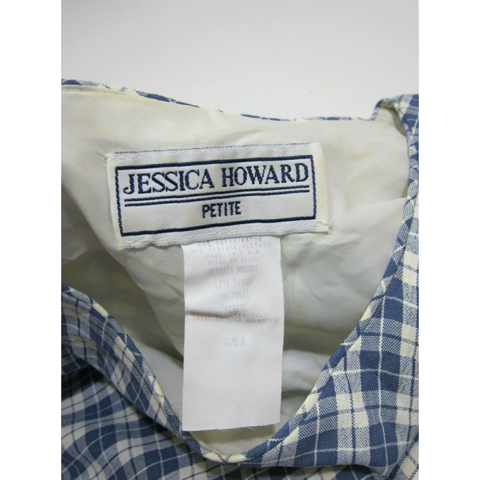 Vintage VINTAGE Jessica Howard Rayon Blue White Plaid A-Line Tunic Dress Women Size 6 Petite Size M / US 6-8 / IT 42-44 - 3 Thumbnail