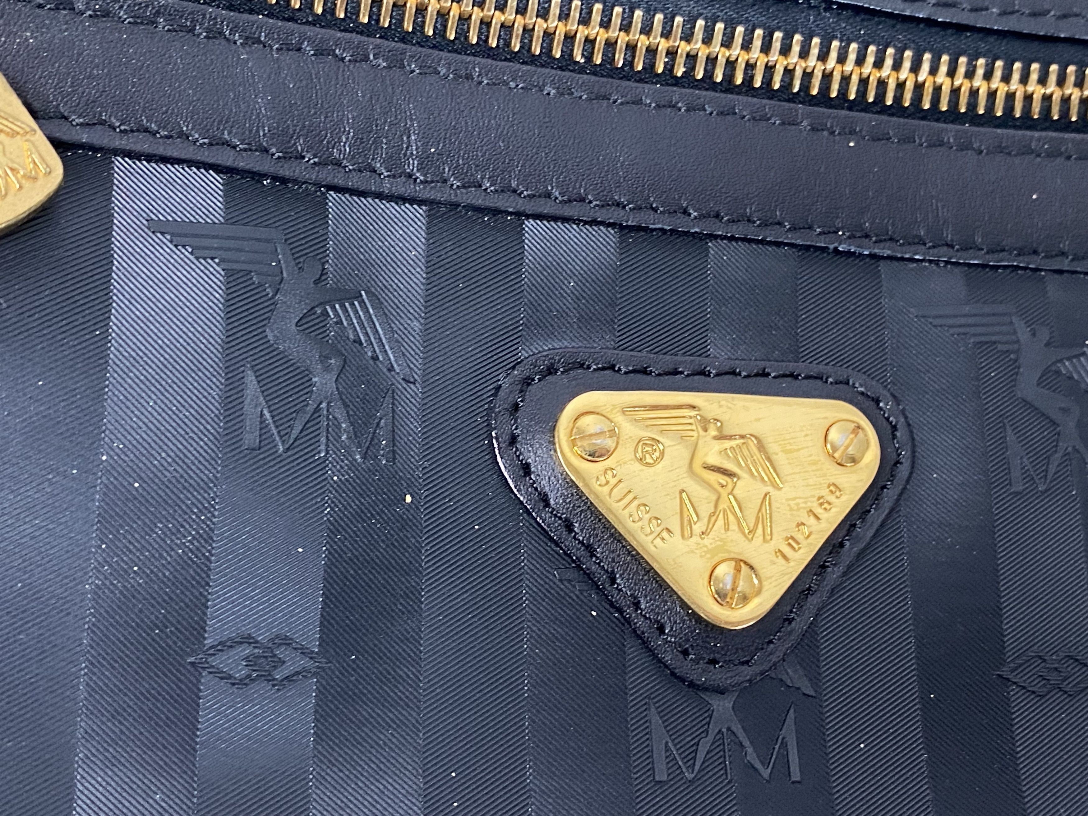 MAISON MOLLERUS MM VINERUS BLACK COATED CANVAS CROSSBODY BAG