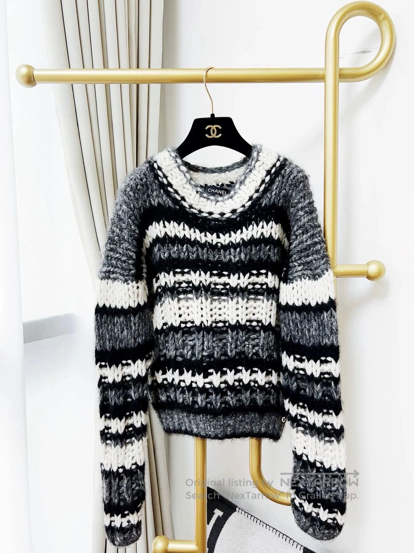 Chanel Chanel 19K Snow Striped Knit Sweater. Size US XS / EU 42 / 0 - 1 Thumbnail