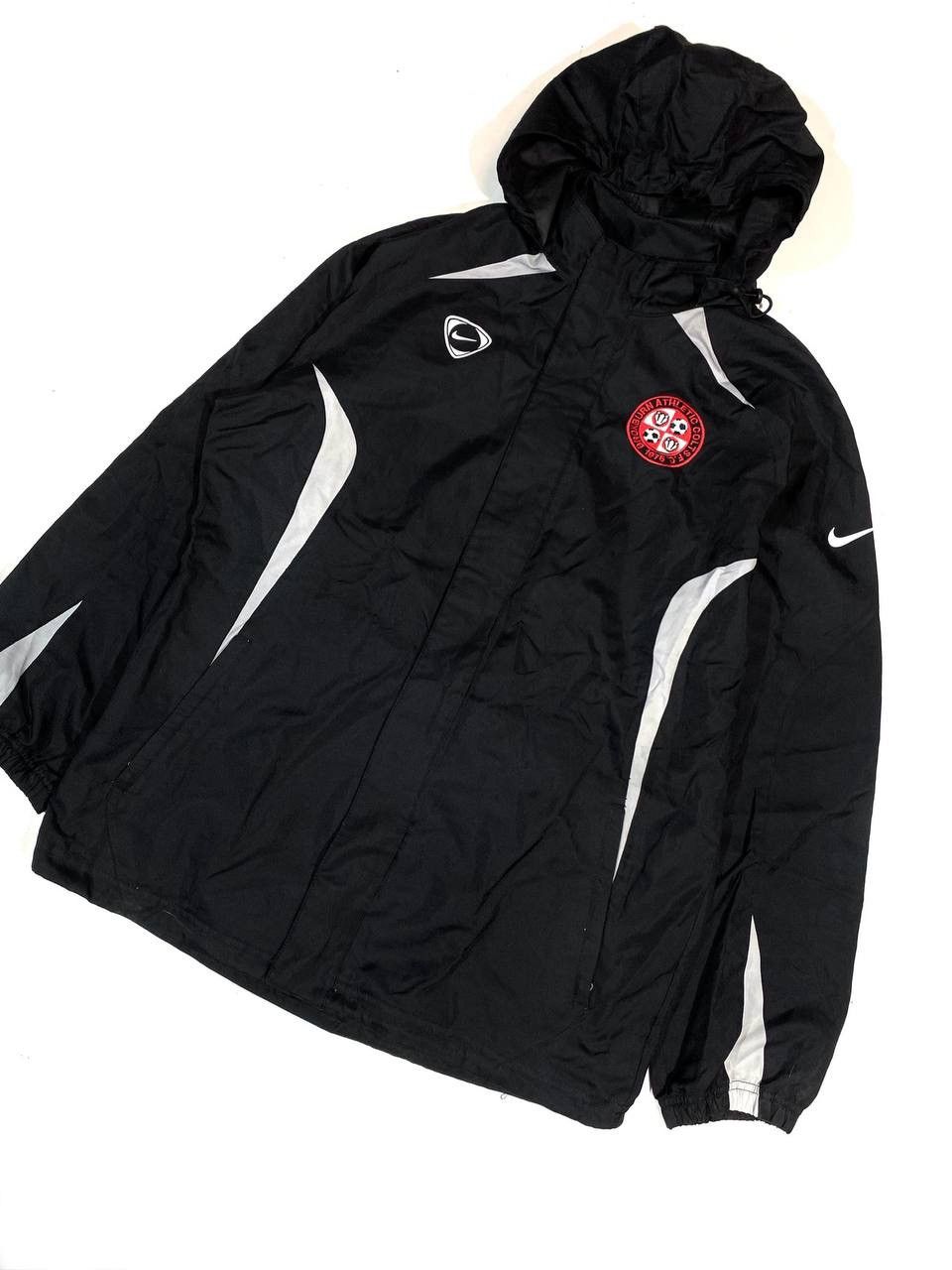 Nike × Vintage 90s Nike Team Retro Hooded Track Jacket Swoosh Logo Rare Size US L / EU 52-54 / 3 - 2 Thumbnail