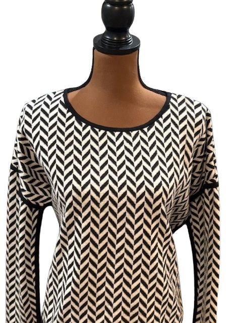 Sanctuary Sanctuary Black and White Chevron Sweater Size M / US 6-8 / IT 42-44 - 2 Thumbnail