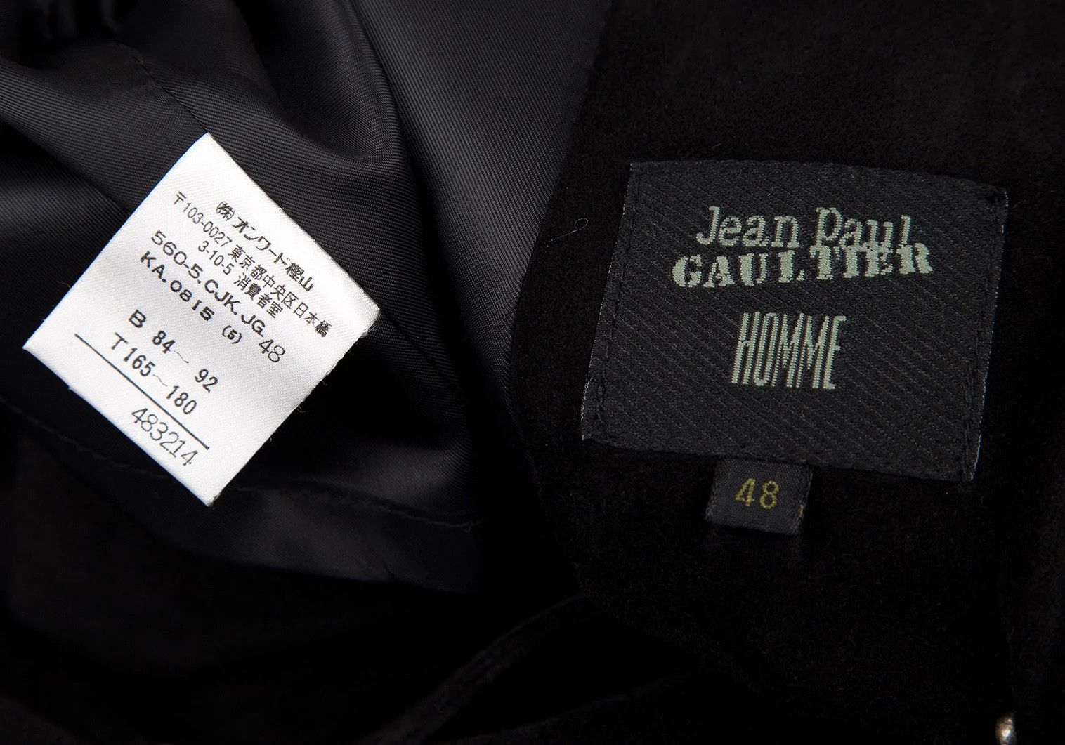 Jean Paul Gaultier Suede Snap Button Jacket in Black, Size 48 Size US M / EU 48-50 / 2 - 18 Thumbnail