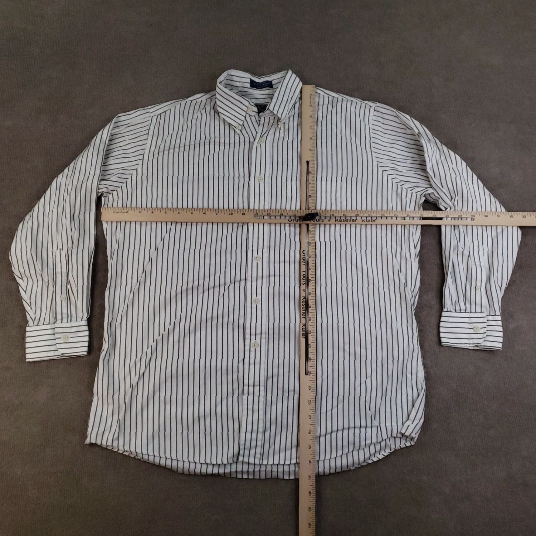 Jos. A. Bank VINTAGE Jos A. Bank Dress Shirt Mens Large 16-33 White Brown Striped Long Sleeve Business Office Size US L / EU 52-54 / 3 - 2 Thumbnail