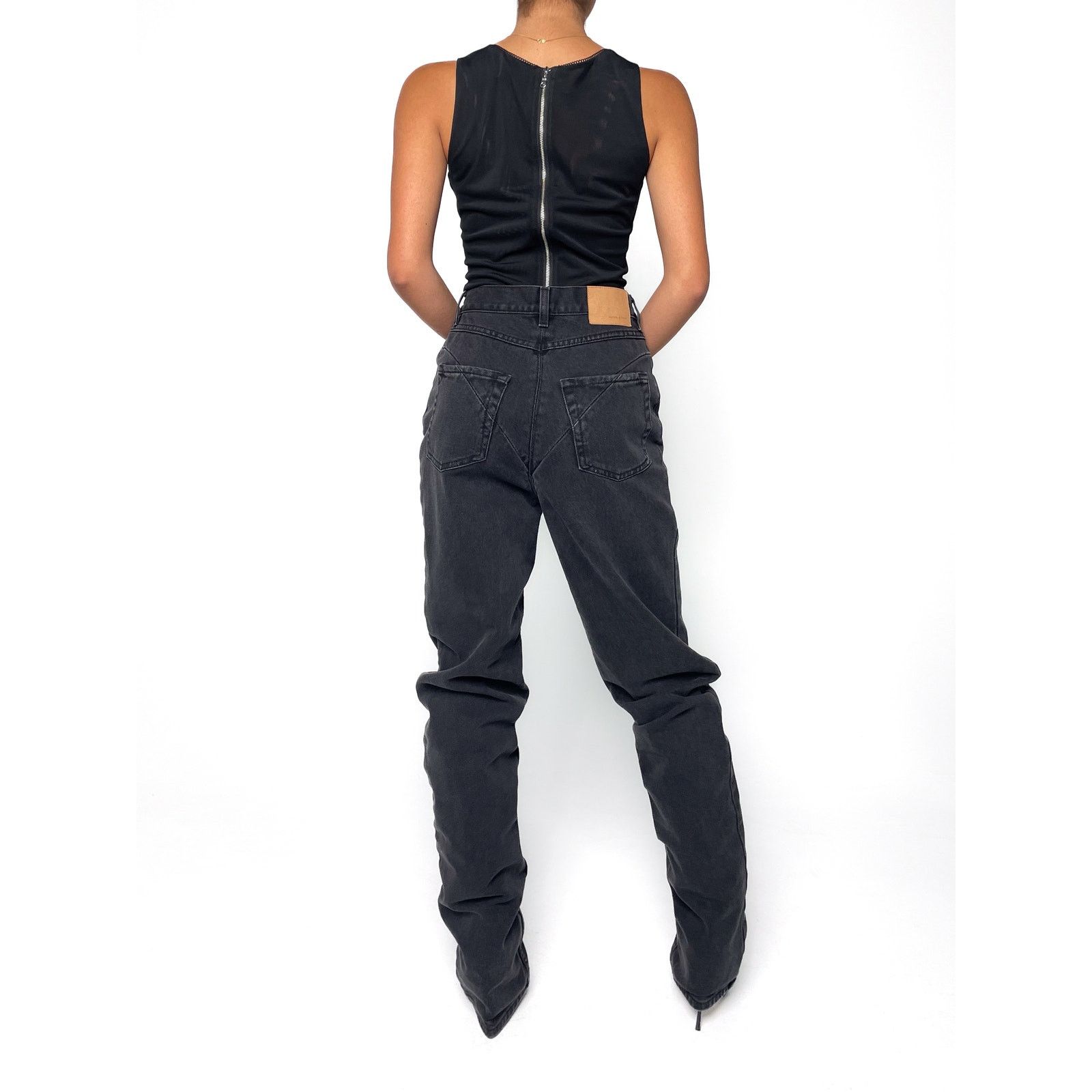 Magda Butrym Black / Gray Denim Jeans Size 38" / US 16 / IT 52 - 4 Thumbnail