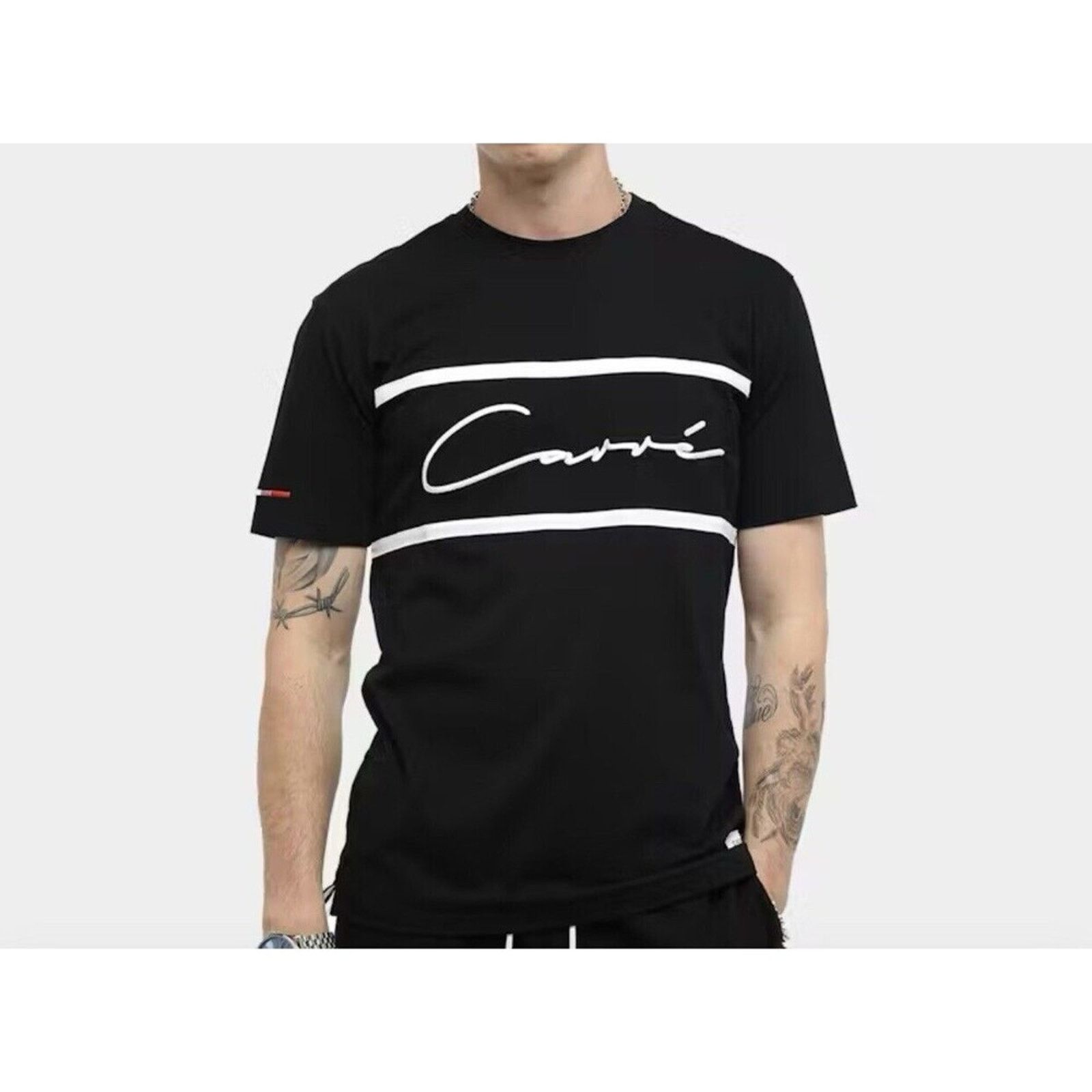 Carre CARRE' Paris Scripted Embroidery BLACK T-Shirt MEN Size 3XL Size US XXL / EU 58 / 5 - 1 Thumbnail