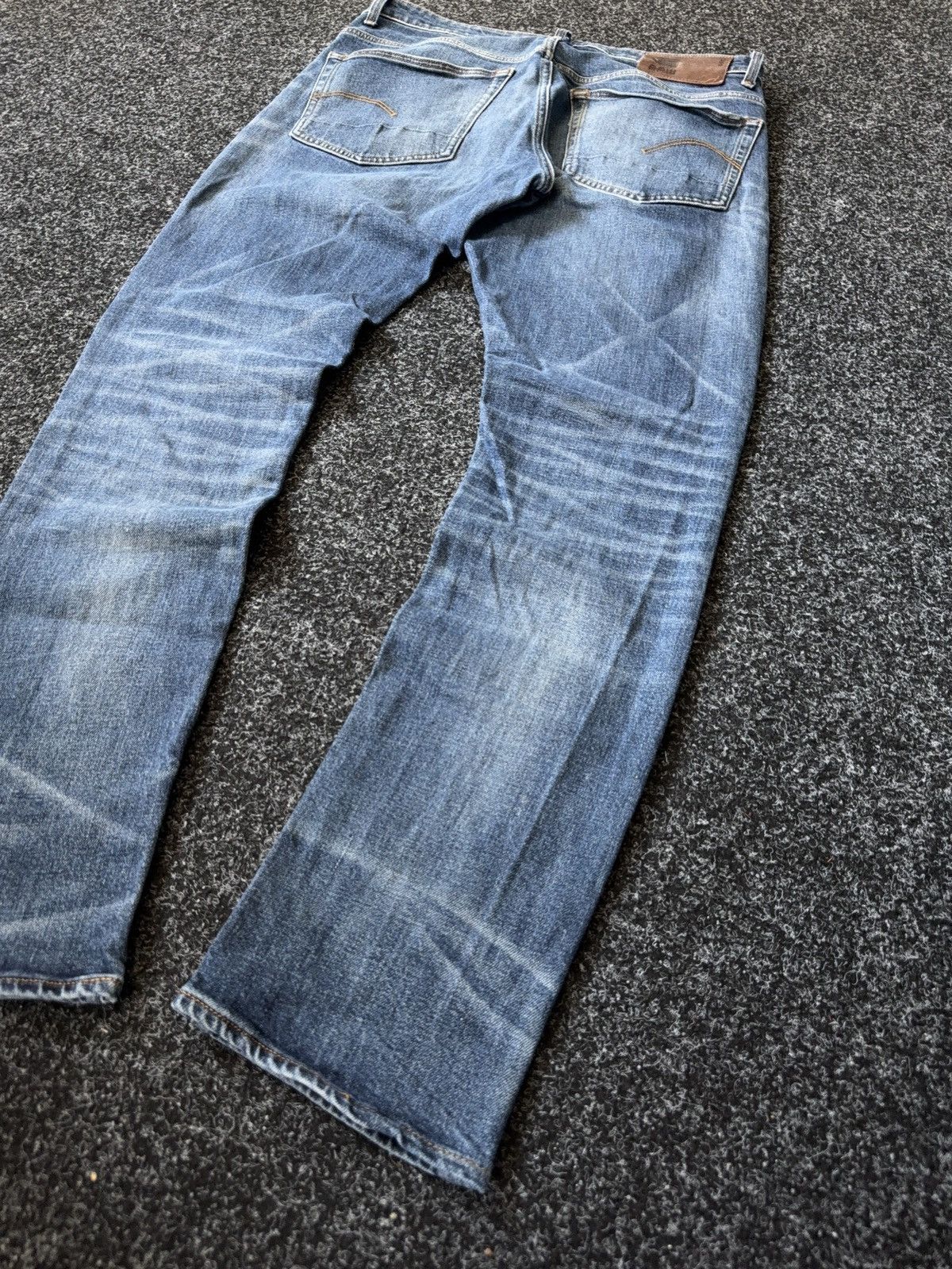 G-Star Retro Y2K 90s G-Star RAW 3301 Straight Faded Denim Jeans Size US 34 / EU 50 - 13 Thumbnail