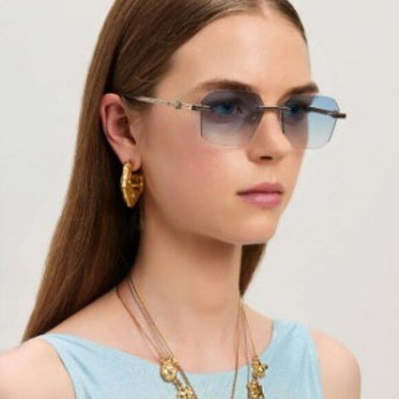 Palm Angels Palm Angels PERI10G QUARTZ 7654 Sunglasses Gold Geometric Size ONE SIZE - 2 Thumbnail