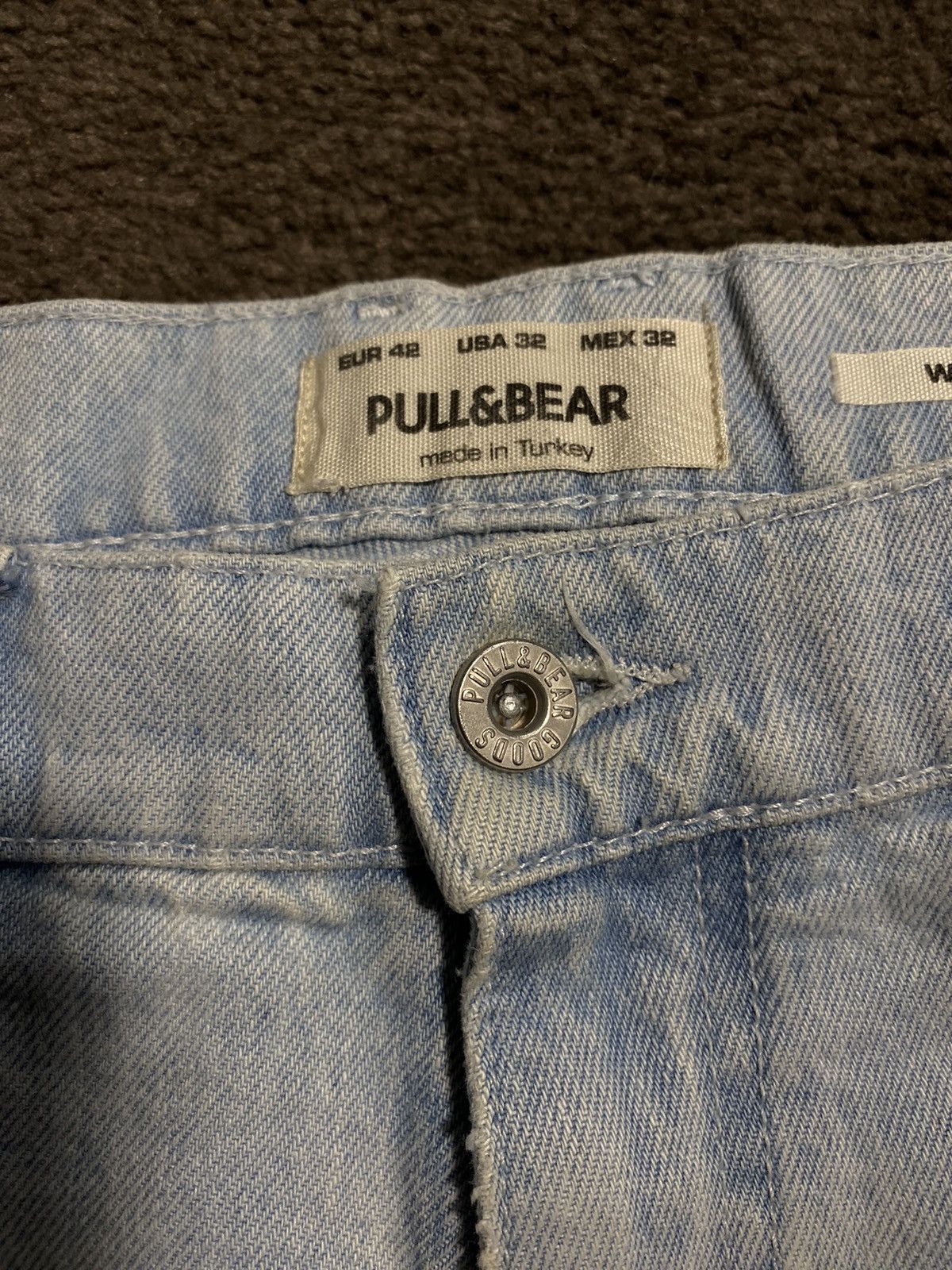 Vintage Open Hem Blue Jeans Straight Fit Washed Blue Size US 32 / EU 48 - 7 Thumbnail