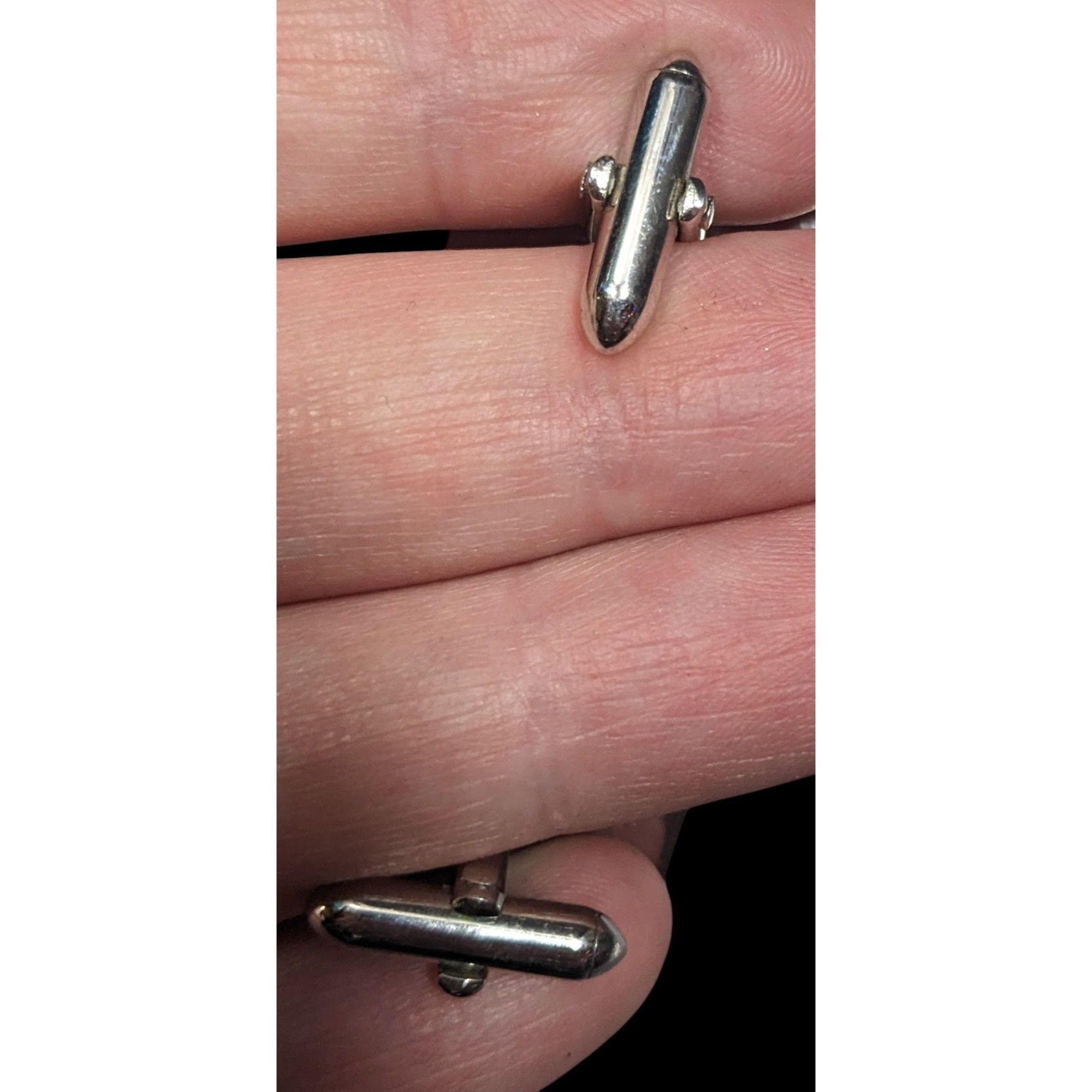 Other Modern Silver Tone Geometric Square Cufflinks Size ONE SIZE - 4 Thumbnail