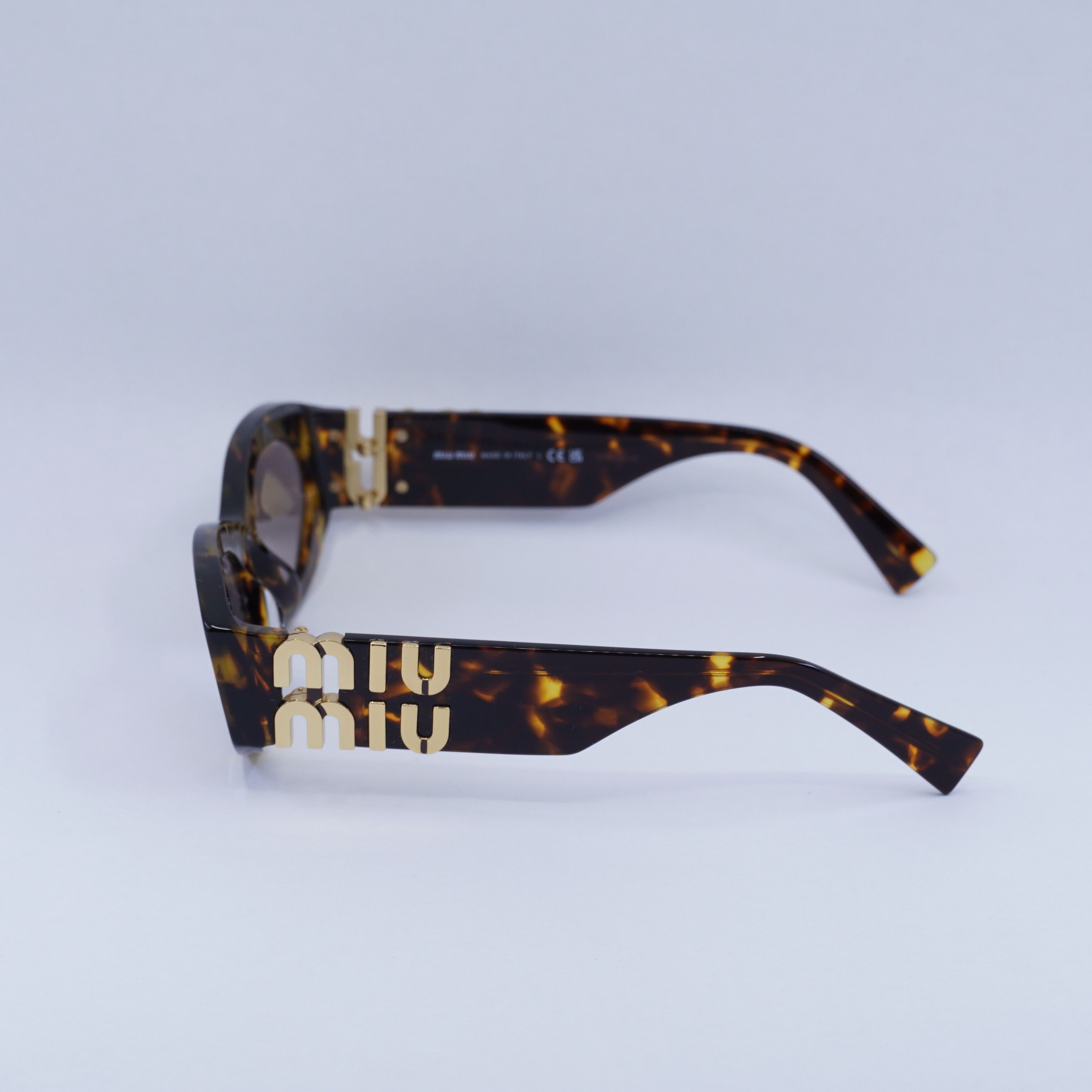 Miu Miu Miu Miu MU11WS 14L20I Sunglasses Havana Oval Frame Size ONE SIZE - 4 Thumbnail