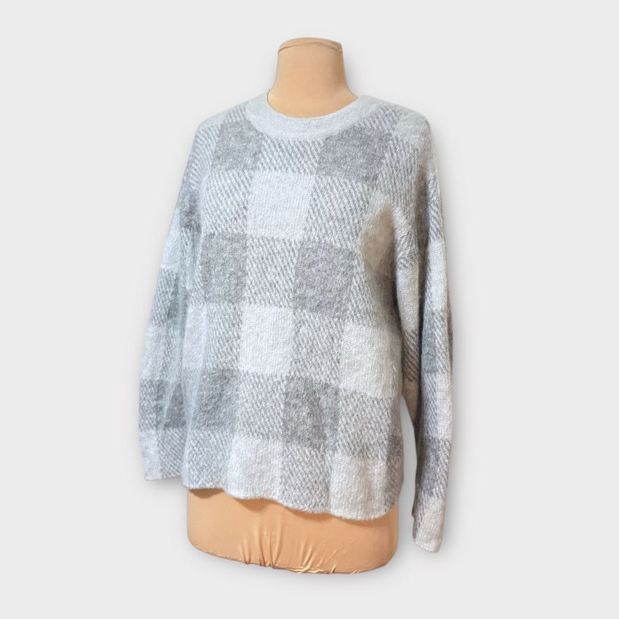 Vince Vince Gray Alpaca Mohair Blend Sweater S Gray Check Houndsto Size S / US 4 / IT 40 - 2 Thumbnail